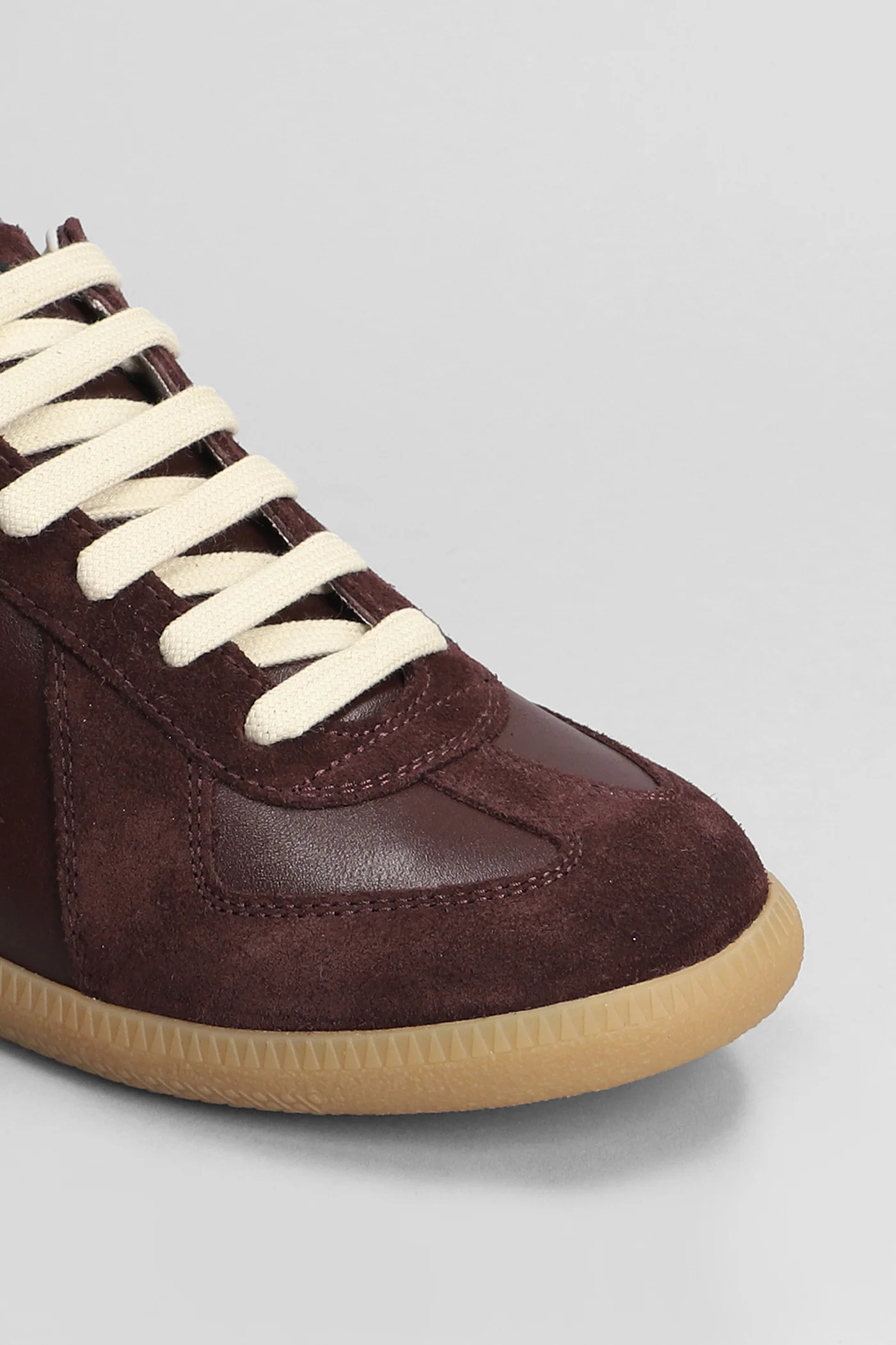Replica Sneakers in bordeaux suede and leather - Image 5