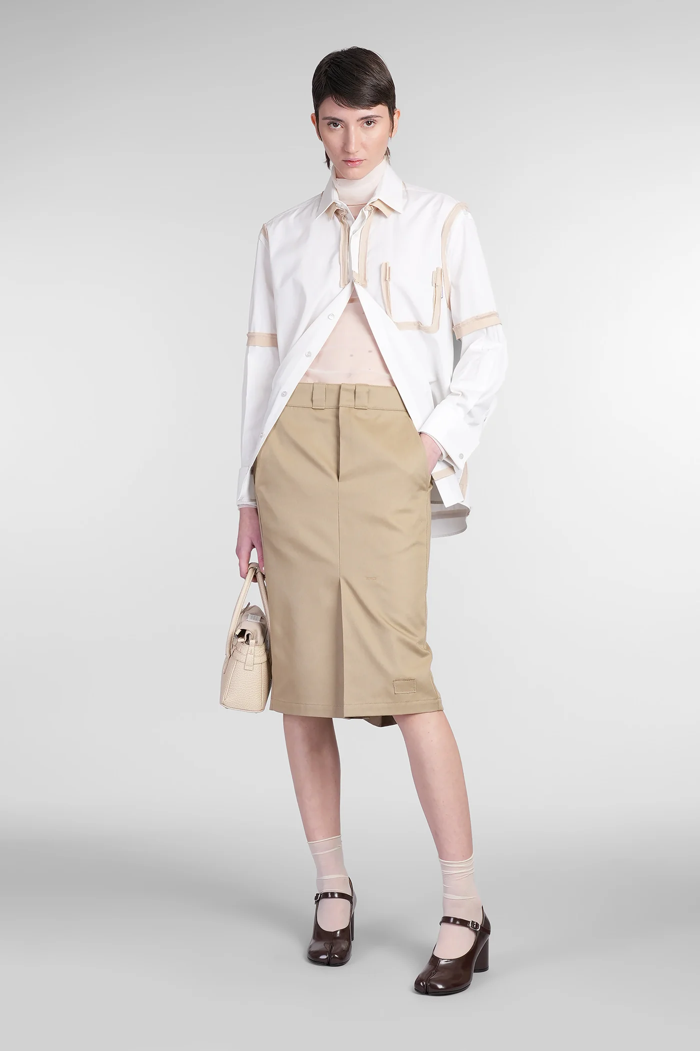 Shirt in beige cotton - Image 2