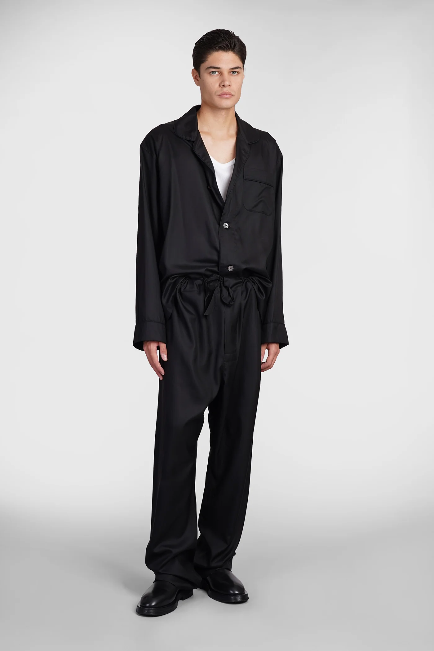 Shirt in black silk - Image 2