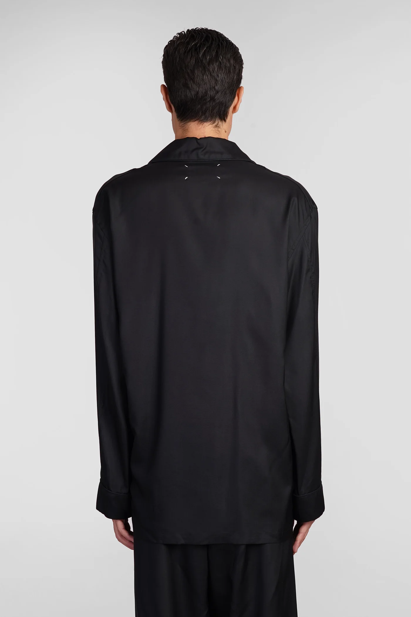 Shirt in black silk - Image 3