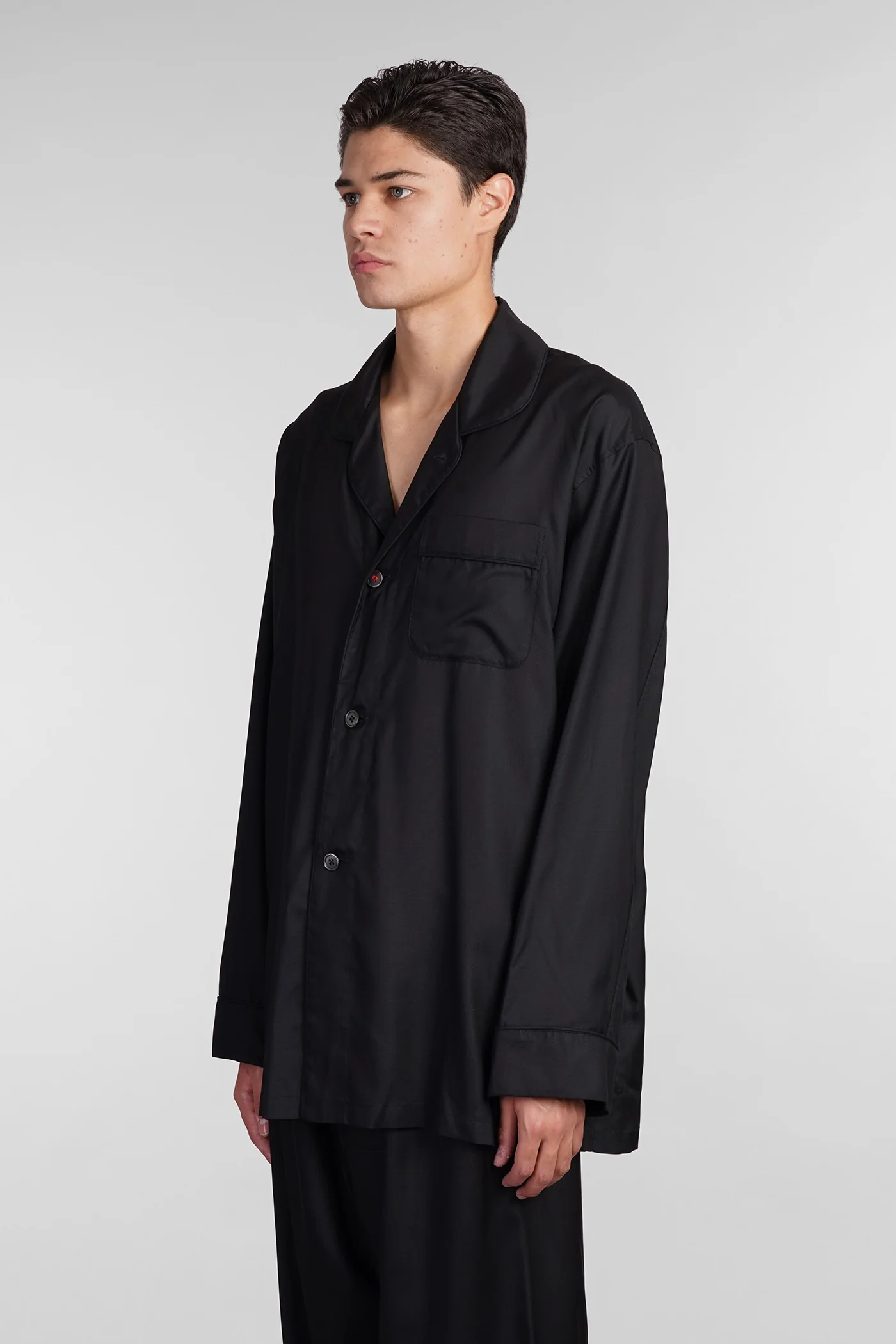 Shirt in black silk - Image 4