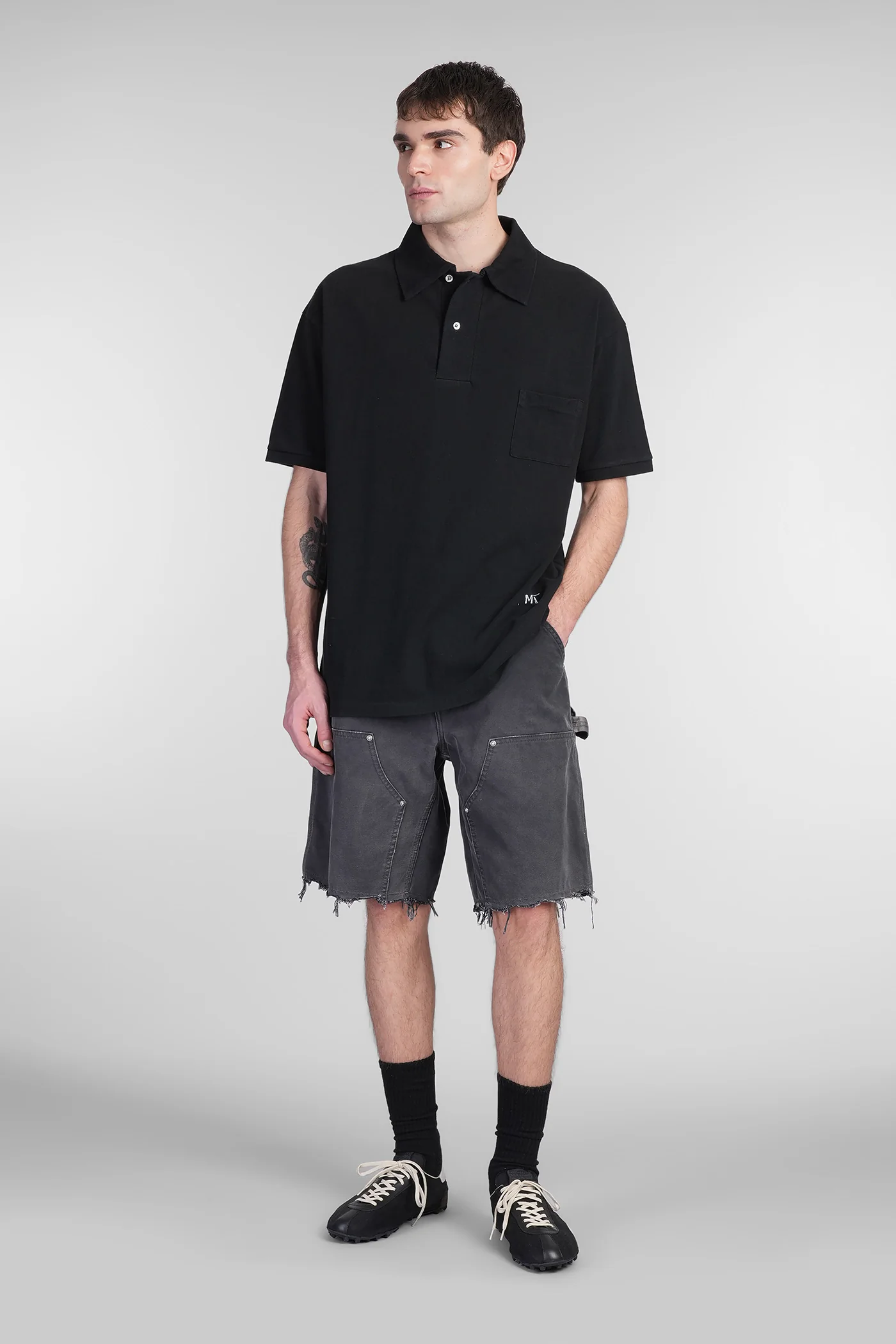 Shorts in black denim - Image 2