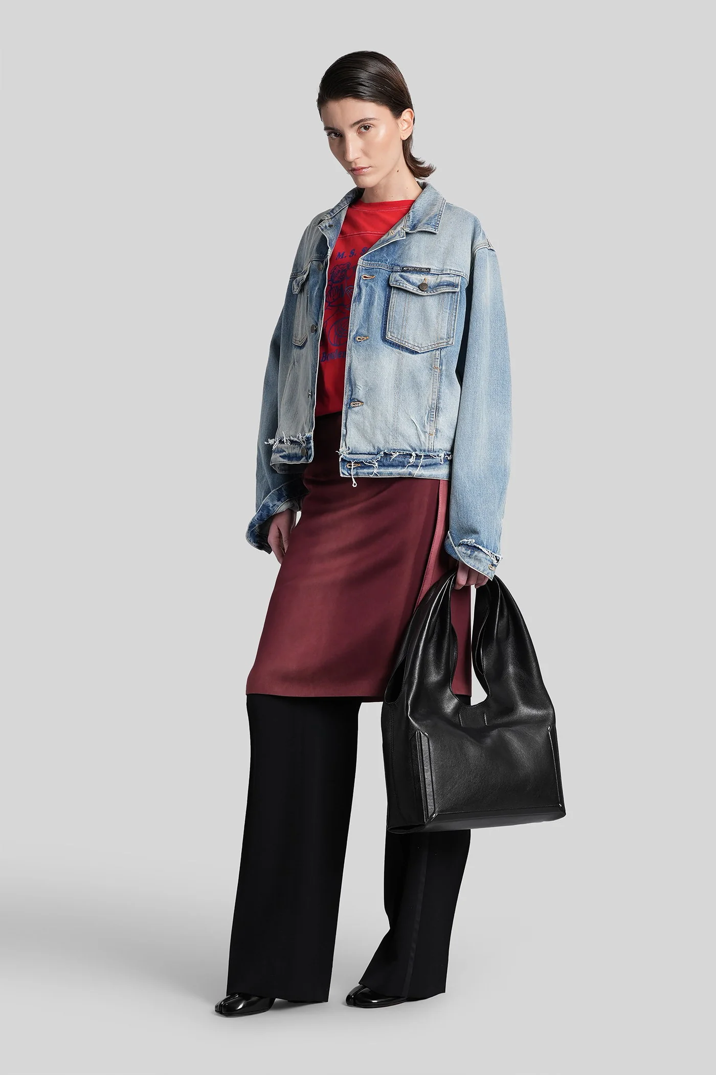 Skirt in bordeaux viscose - Image 2