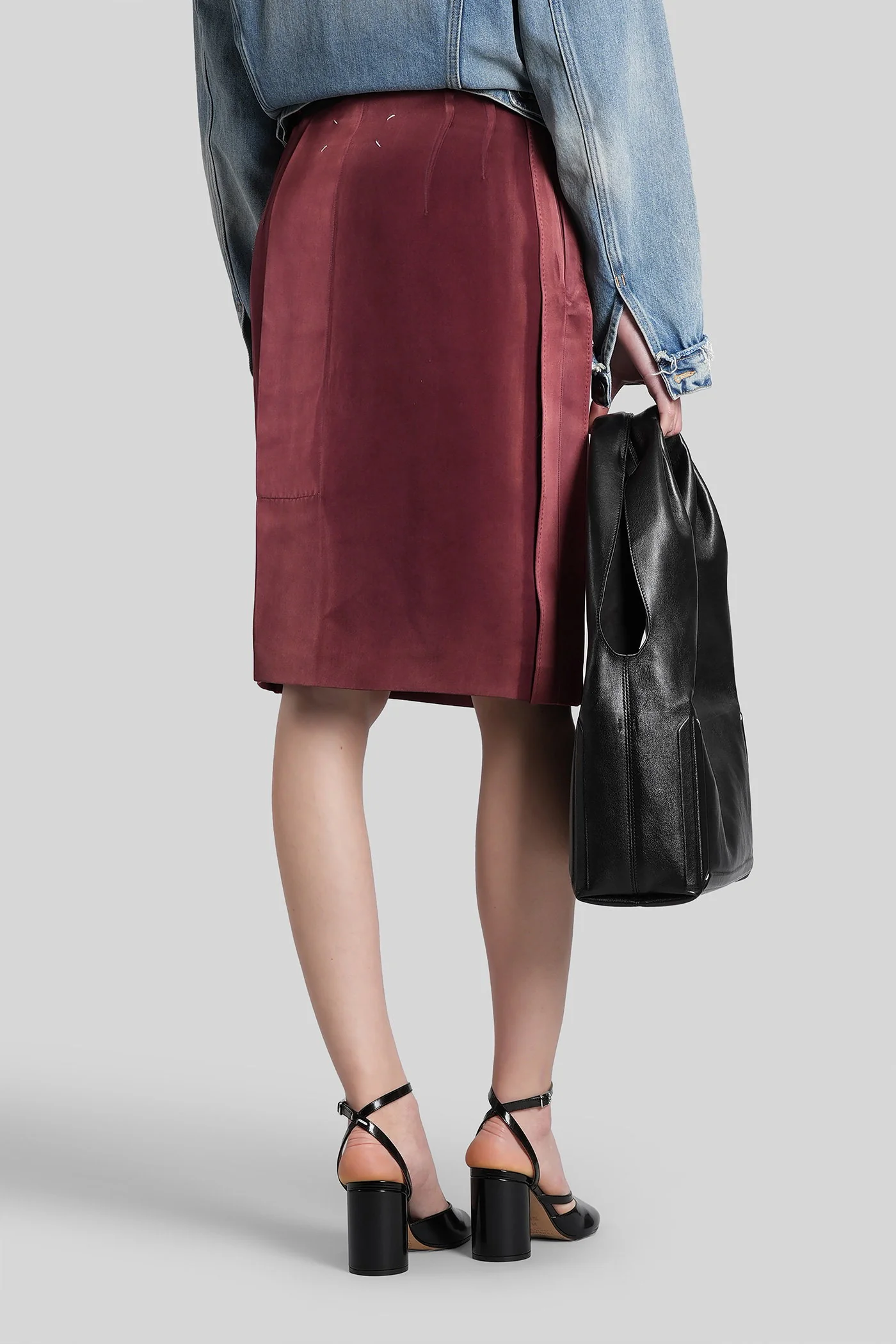 Skirt in bordeaux viscose - Image 3