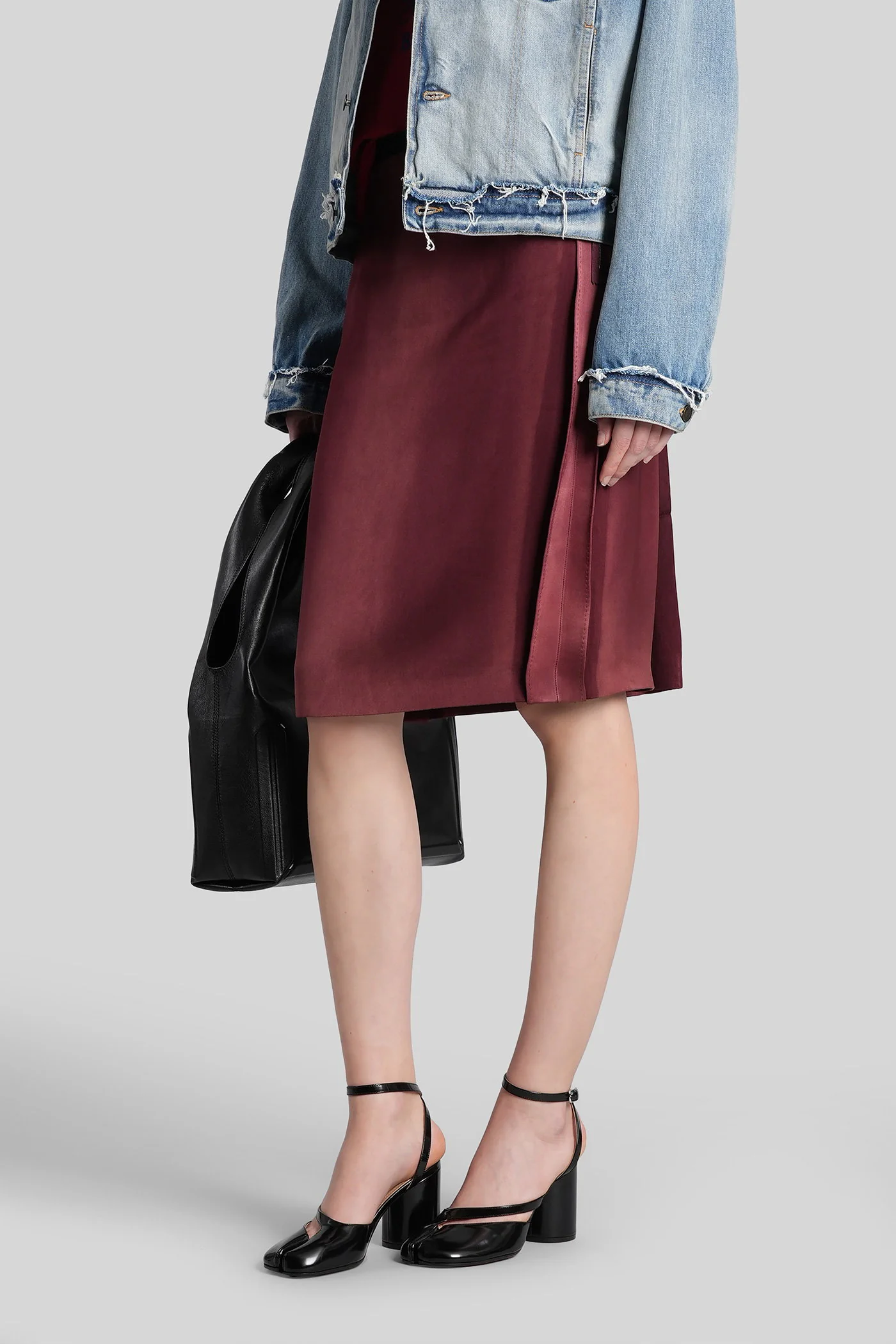 Skirt in bordeaux viscose - Image 4