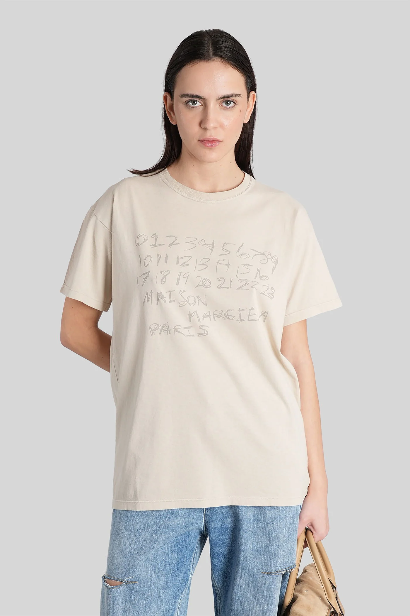 T-Shirt in beige cotton - Image 6