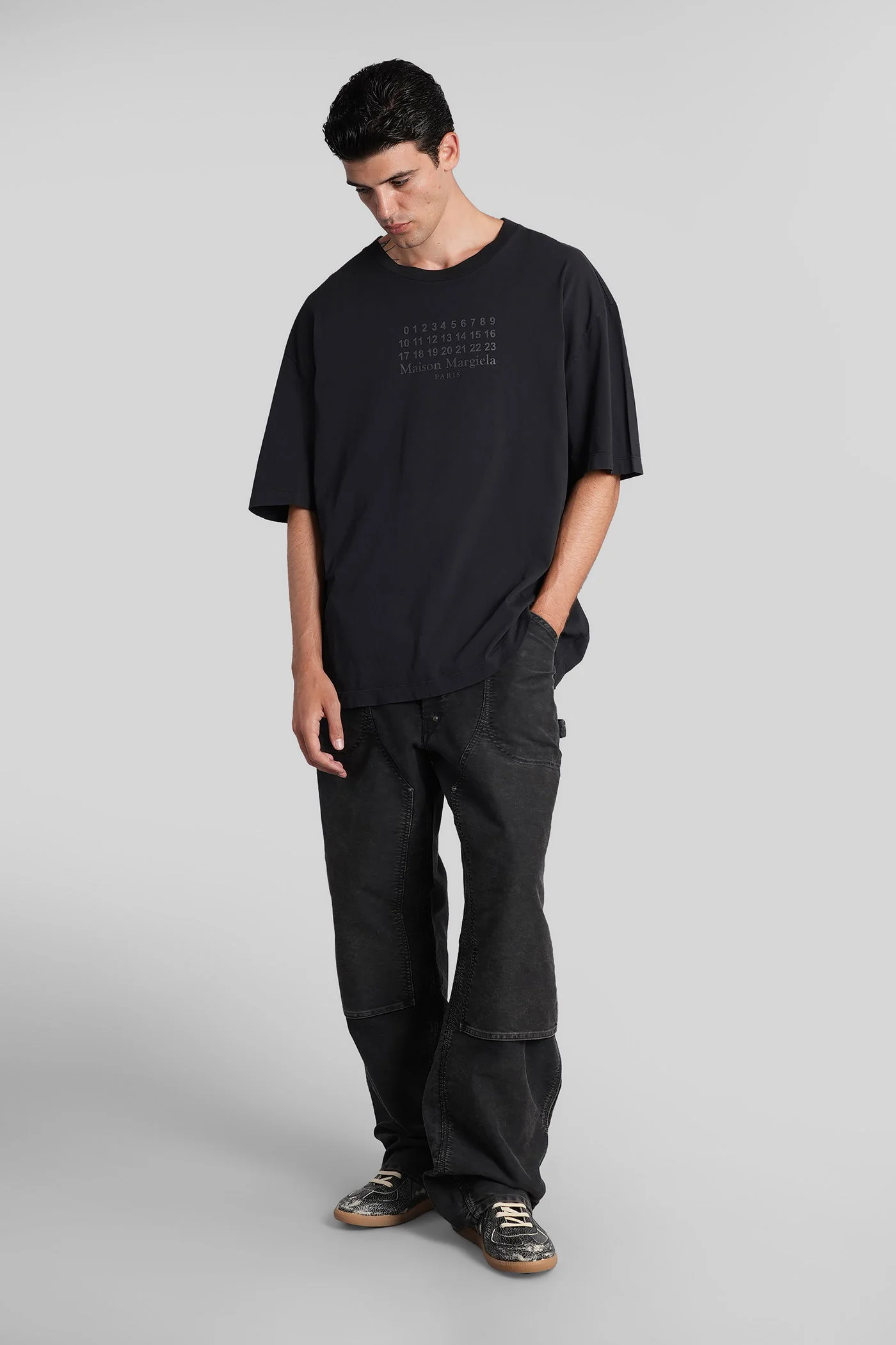 T-Shirt in black cotton - Image 2