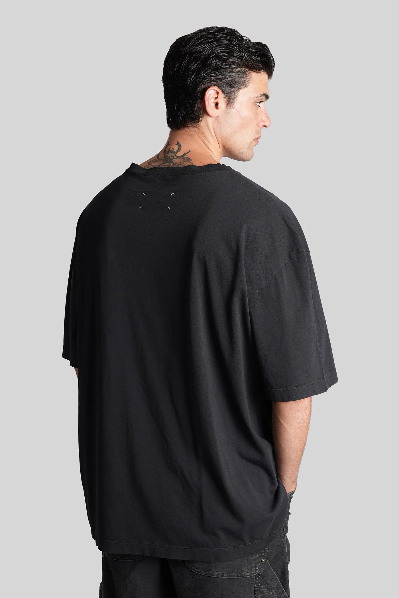 T-Shirt in black cotton - Image 3