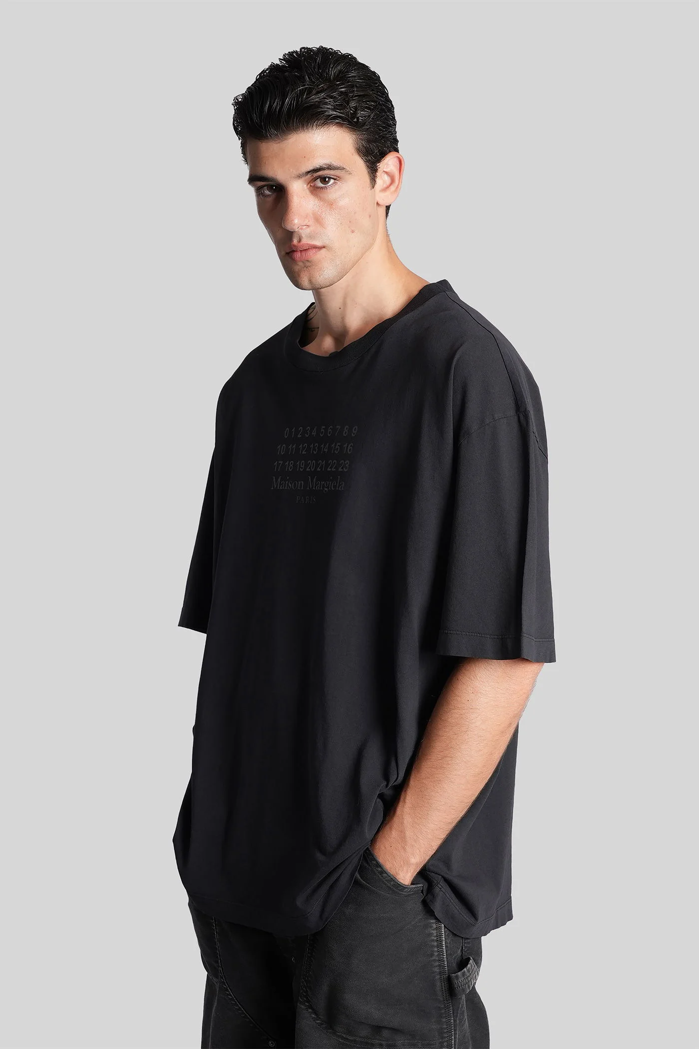 T-Shirt in black cotton - Image 4