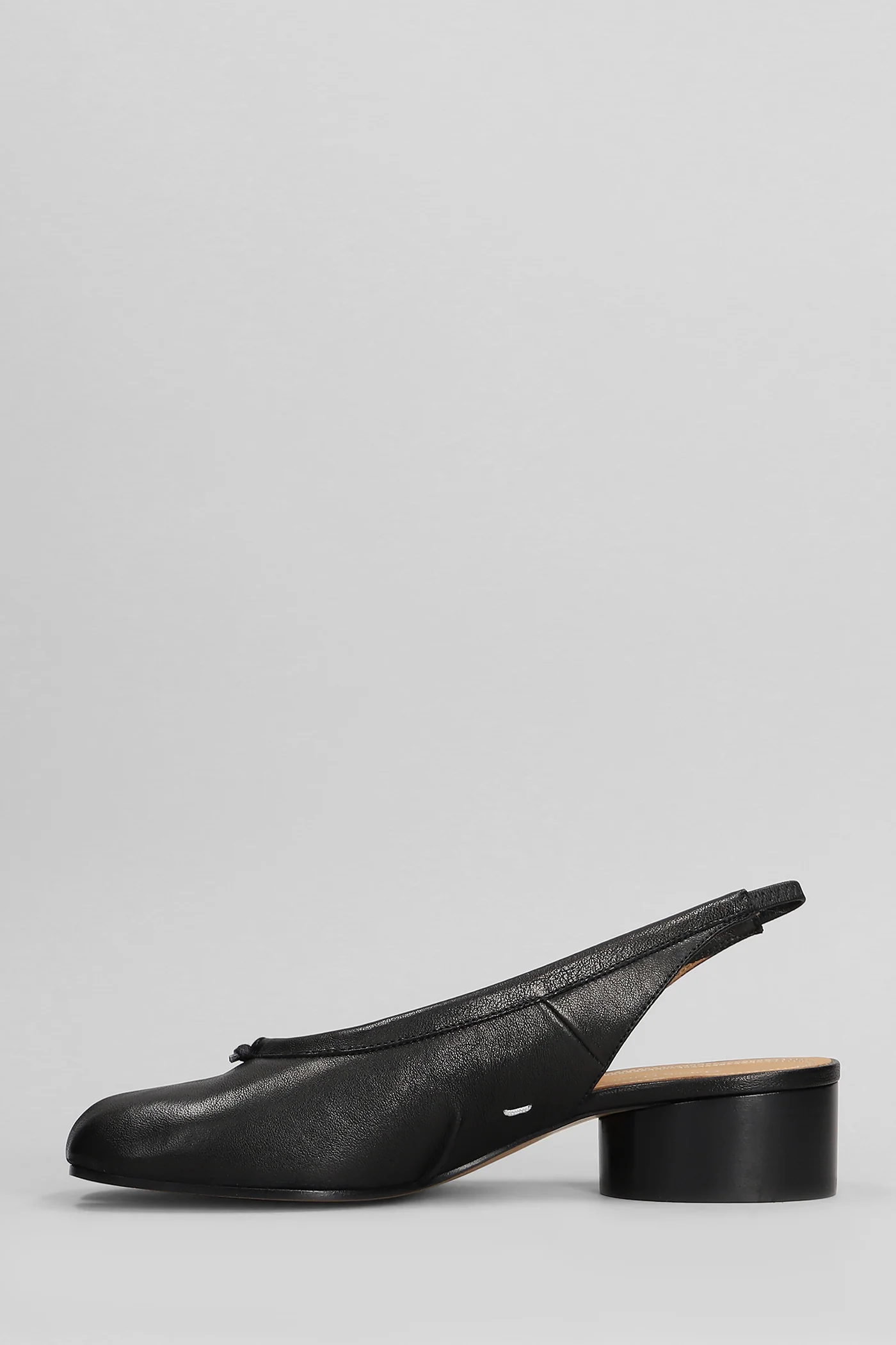 Tabi Ballet flats in black leather - Image 3