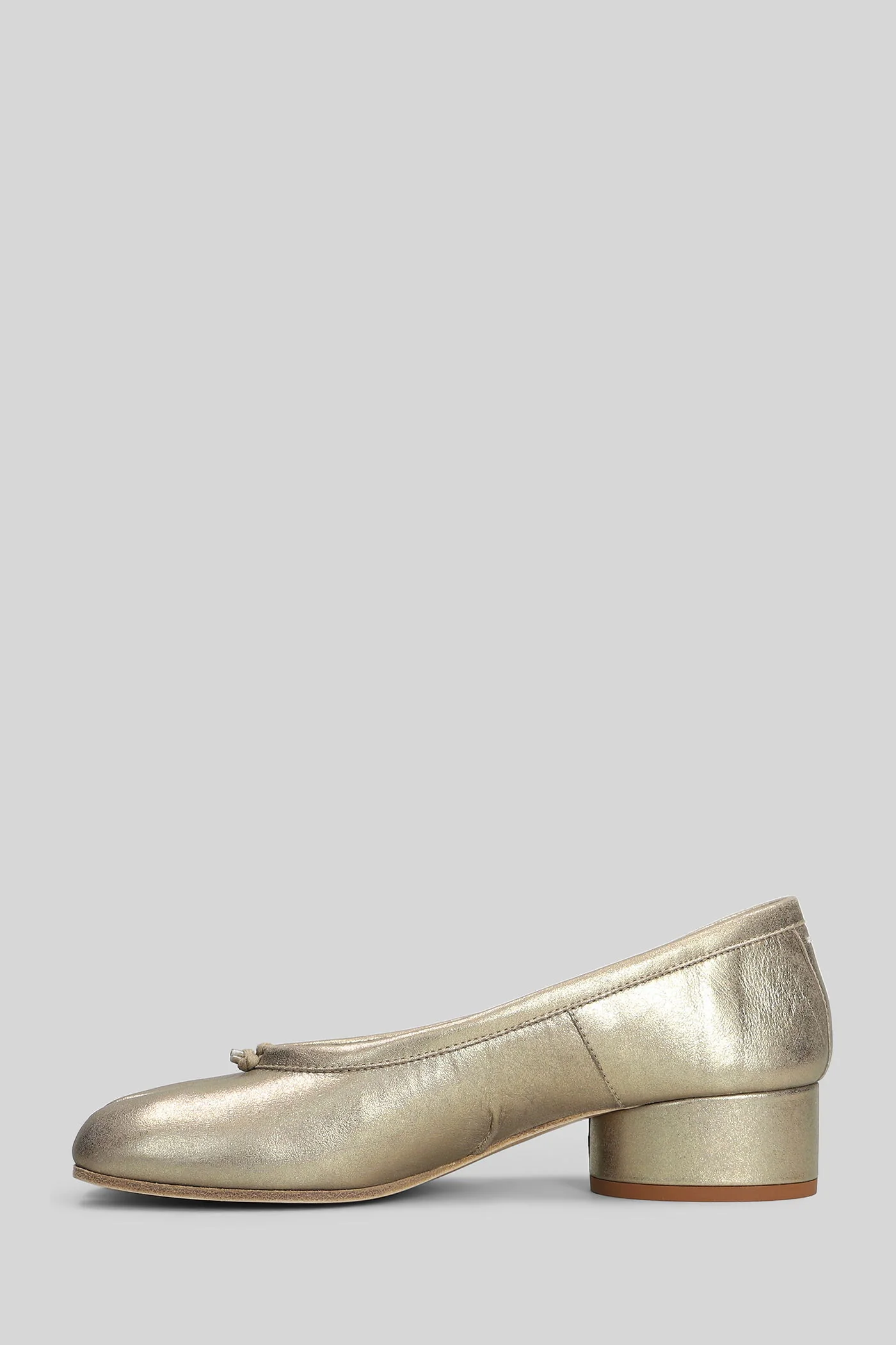 Tabi Ballet flats in gold leather - Image 3