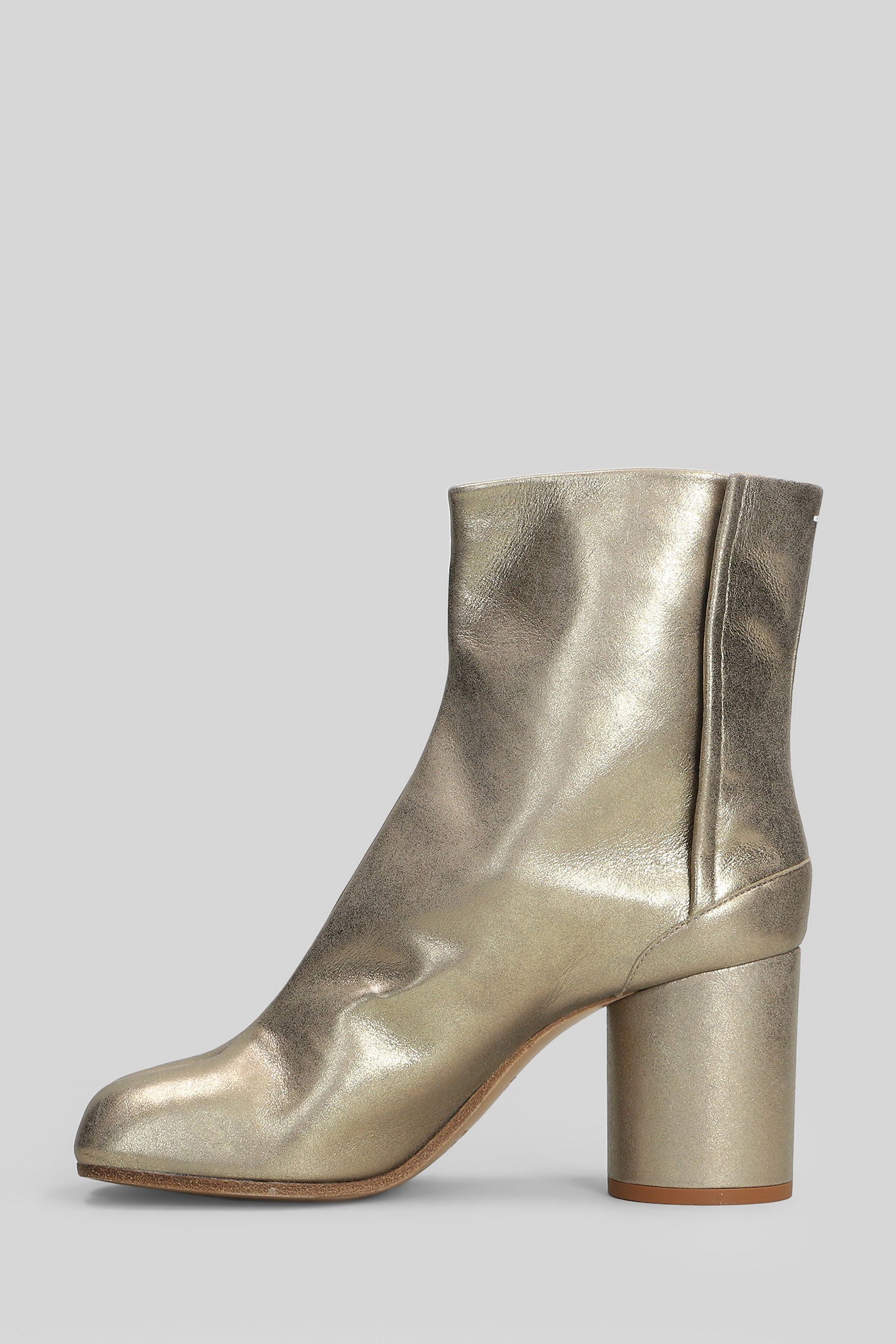 Tabi High heels Ankle boots in gold leather - Image 3
