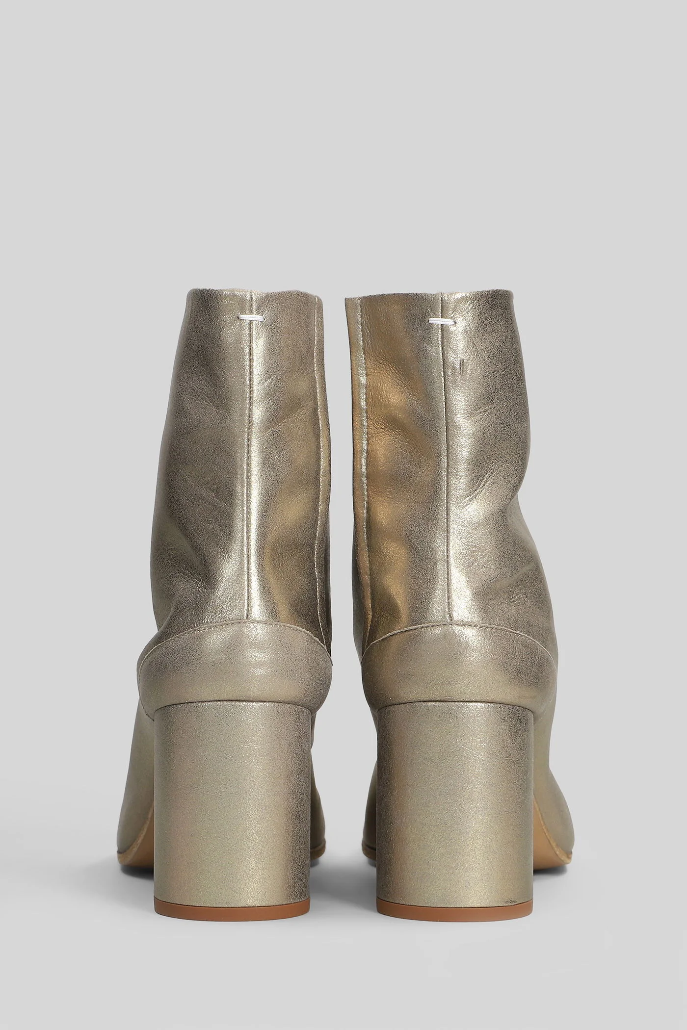 Tabi High heels Ankle boots in gold leather - Image 4