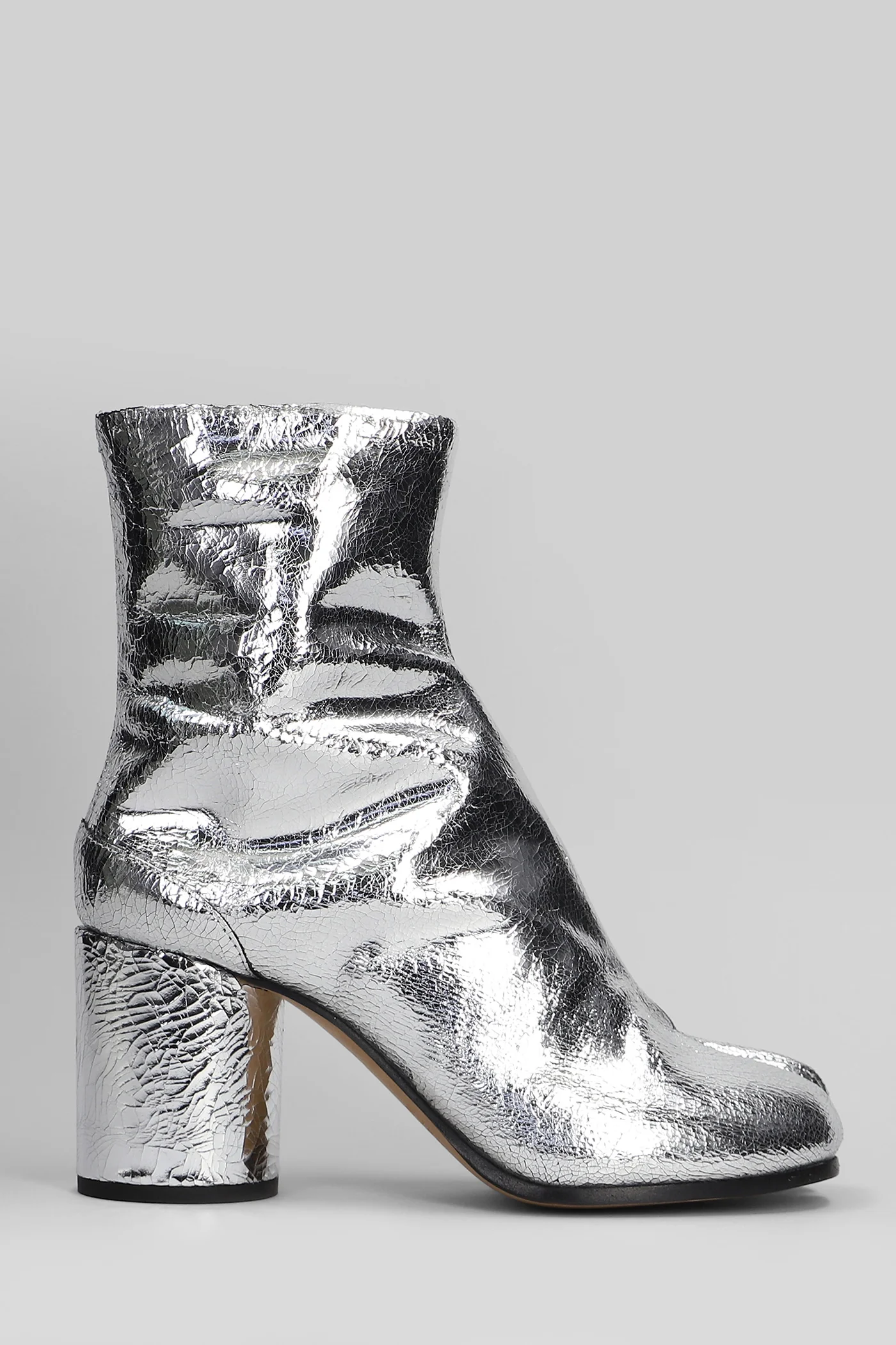 Tabi High heels Ankle boots in silver leather