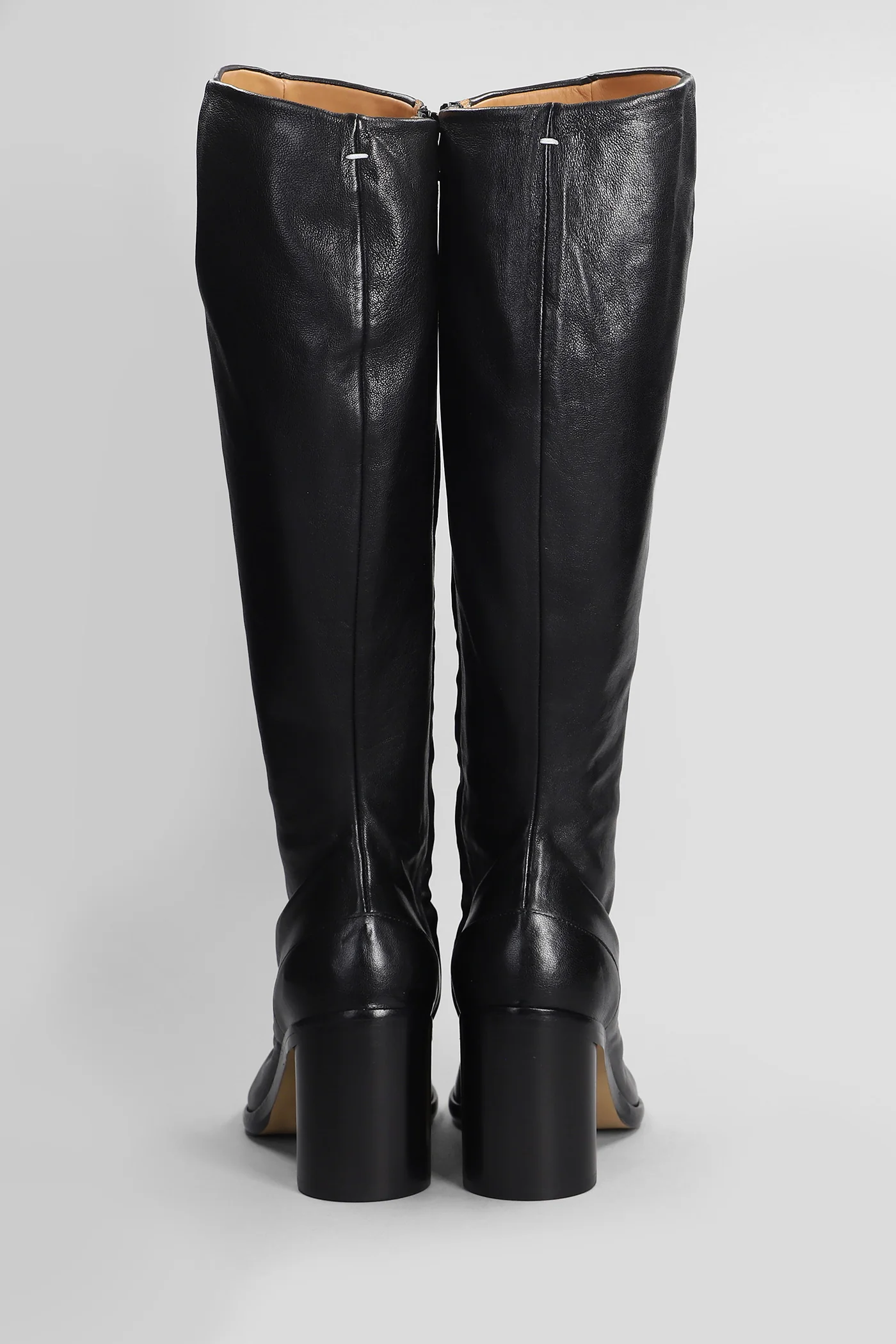 Tabi High heels boots in black leather - Image 4