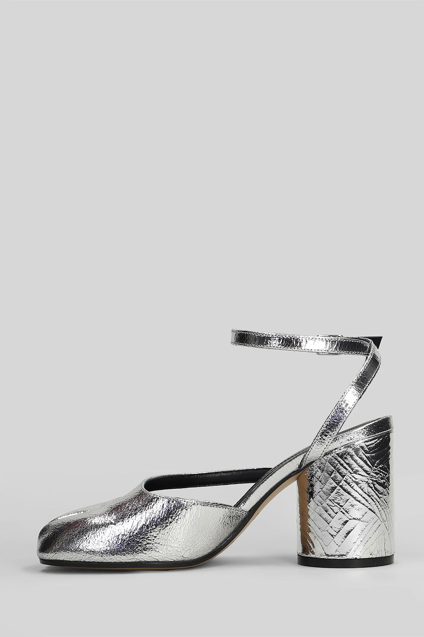Tabi Pumps in silver leather - Image 3