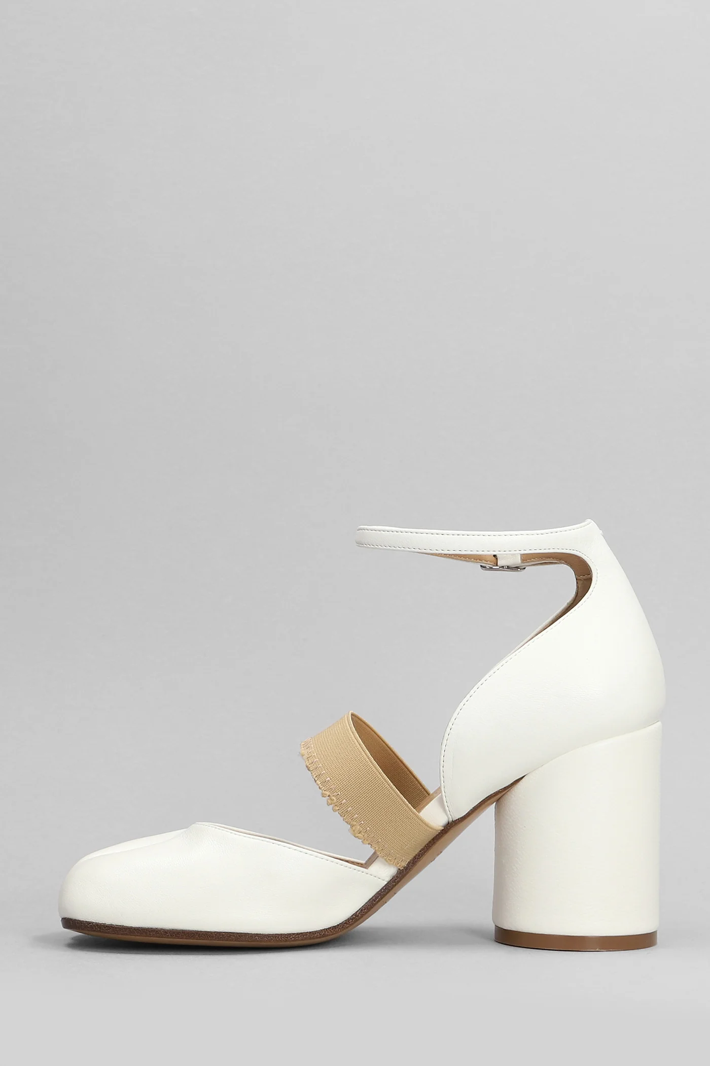 Tabi Pumps in white leather - Image 3