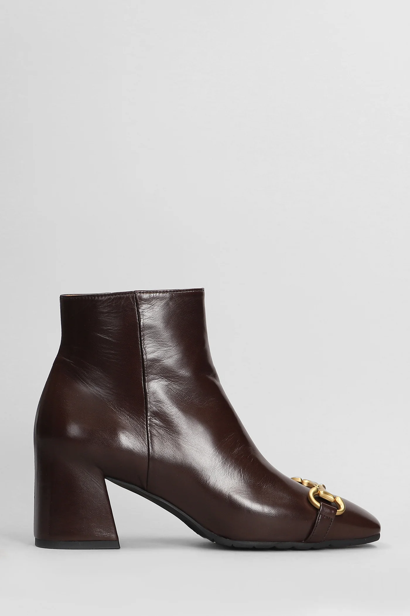 High heels Ankle boots in brown leather