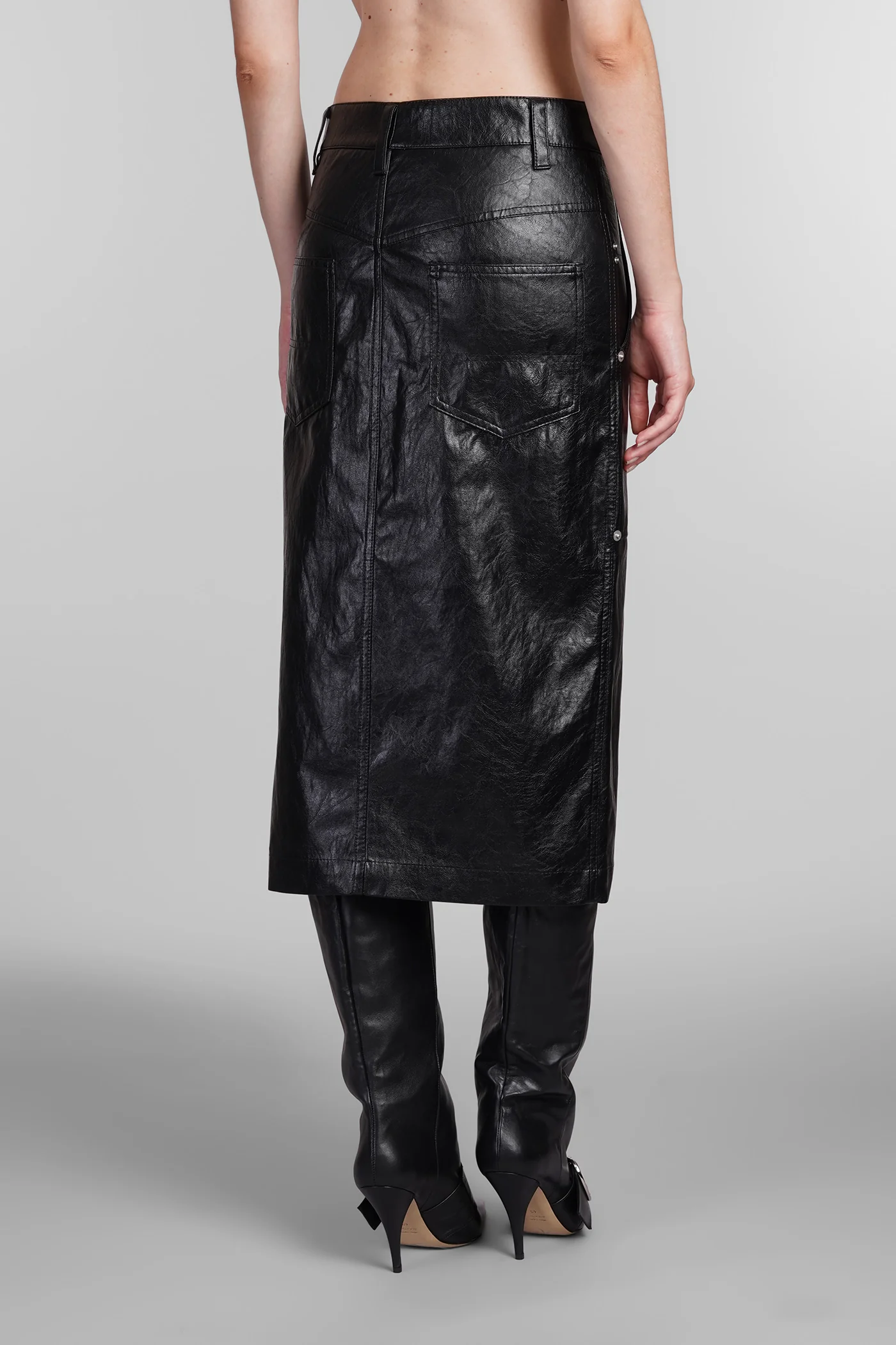 Angele Skirt in black Polyuretan - Image 3
