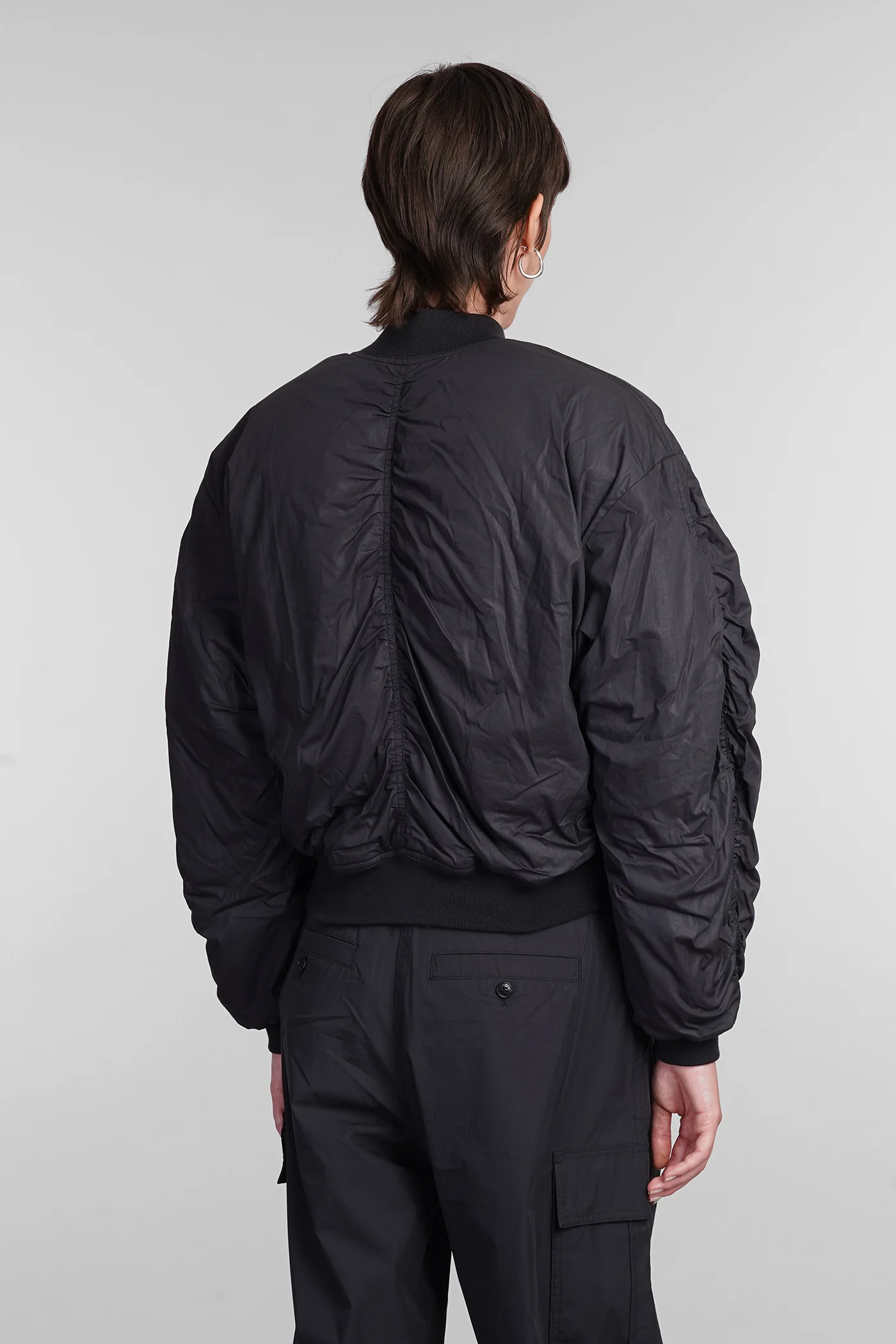 Bessime Bomber Jacket in black cotton - Image 3