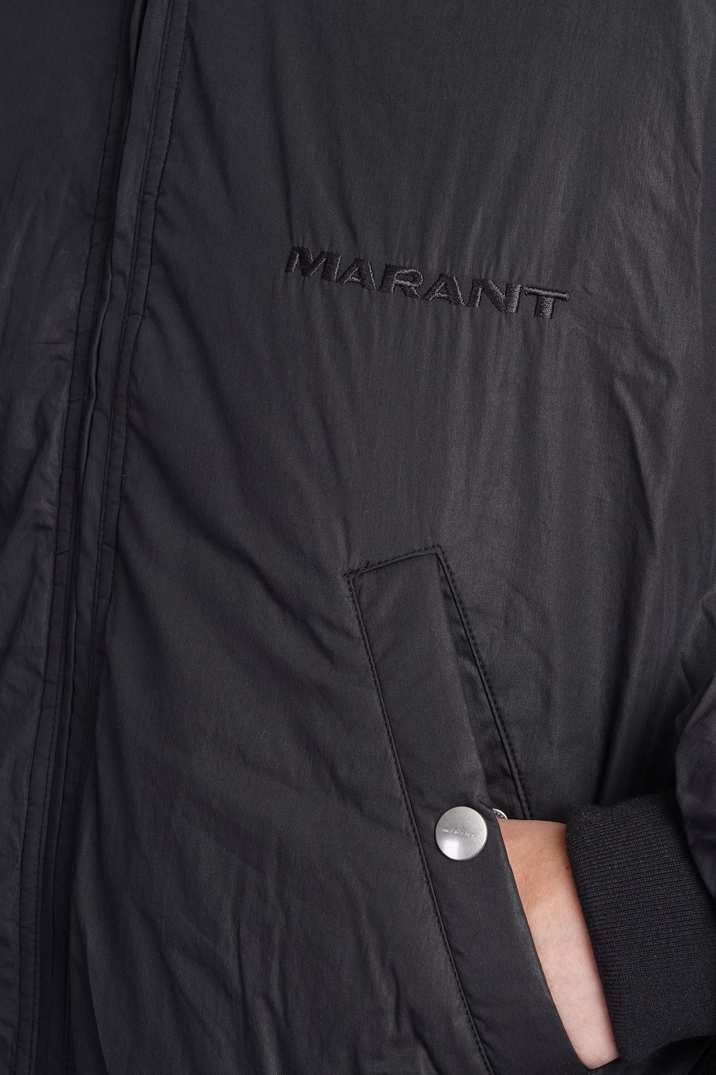 Bessime Bomber Jacket in black cotton - Image 5