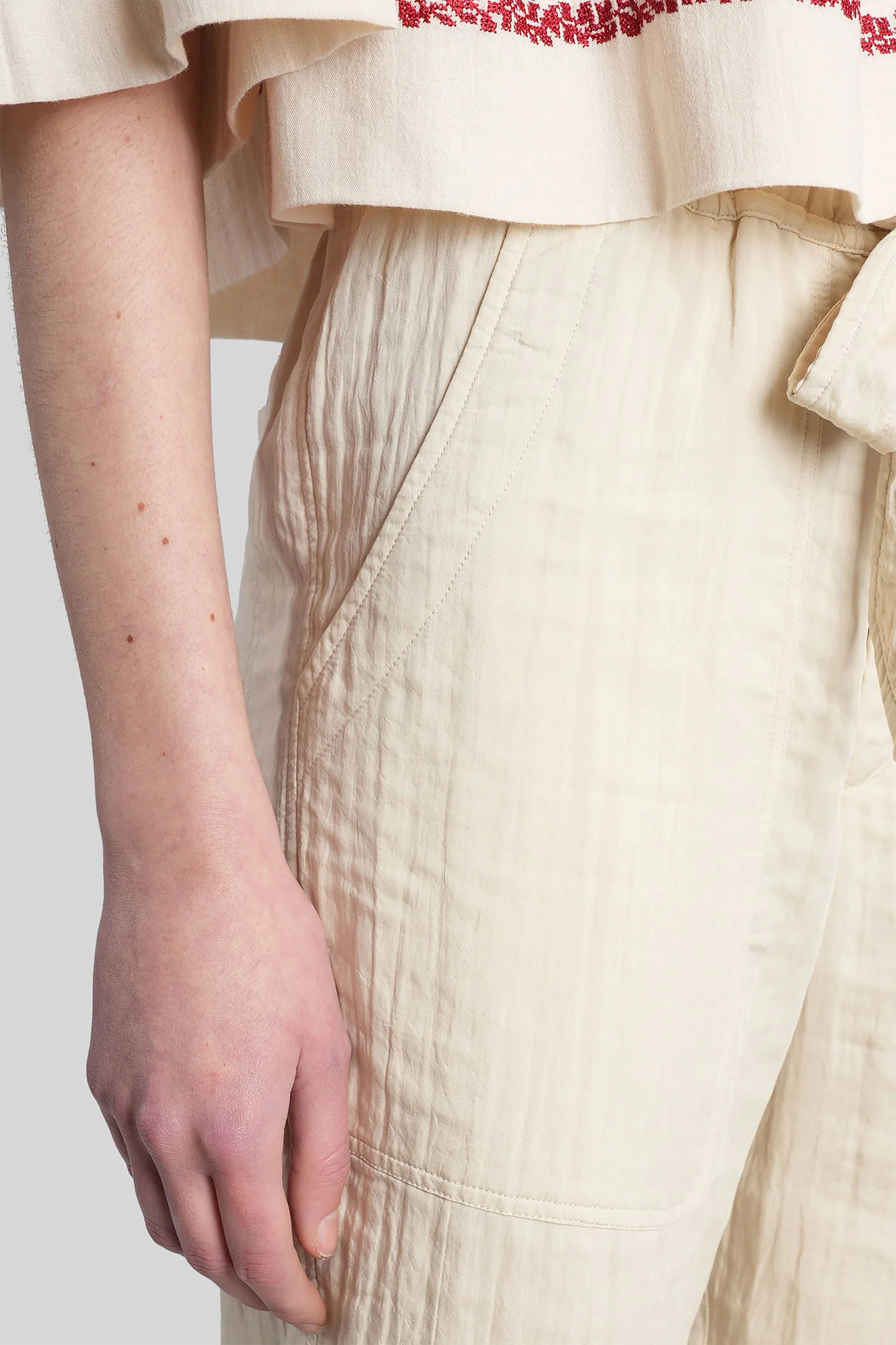 Bilna Pants in beige viscose - Image 5