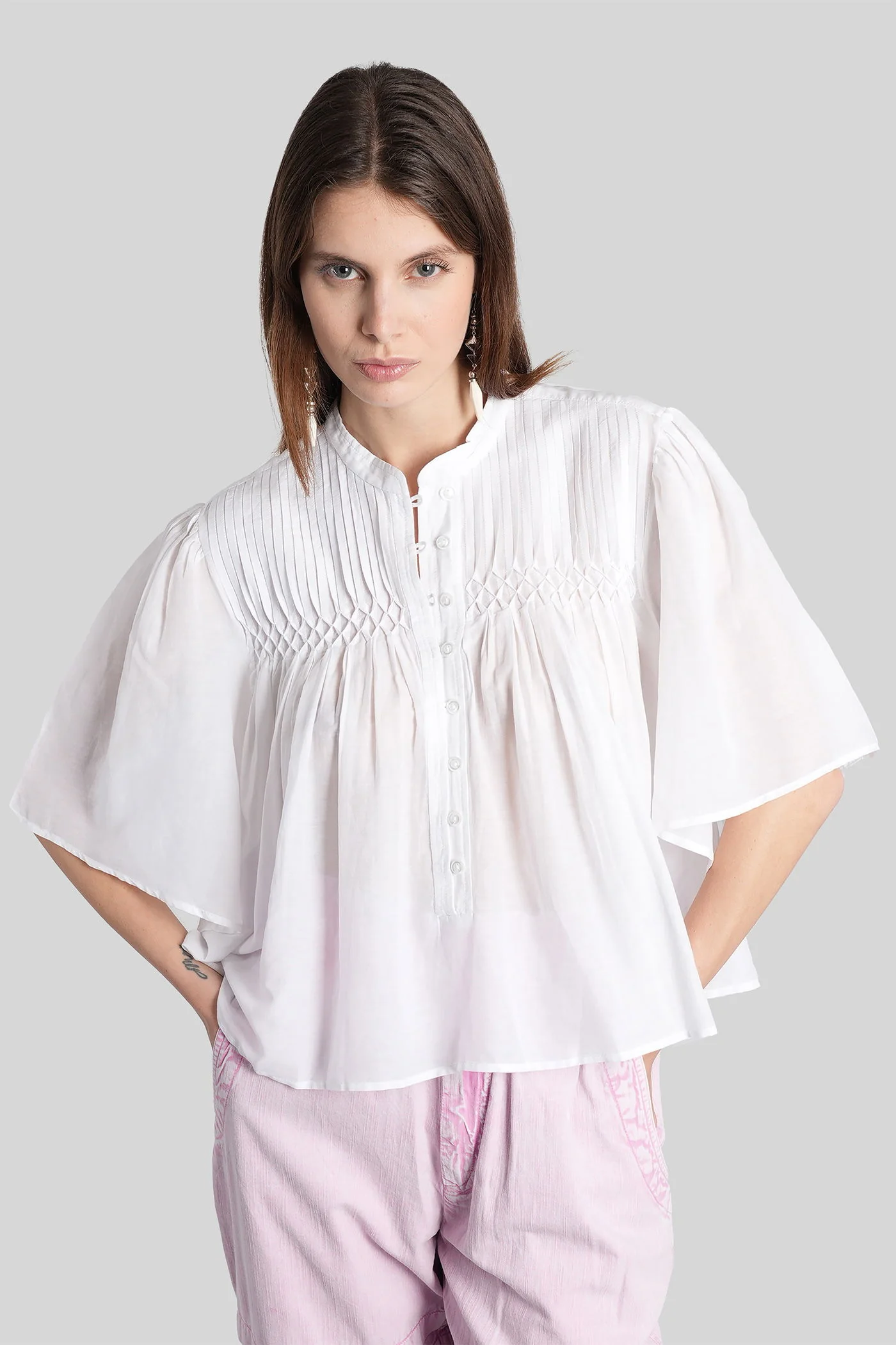 Destiny Blouse in white cotton - Image 2
