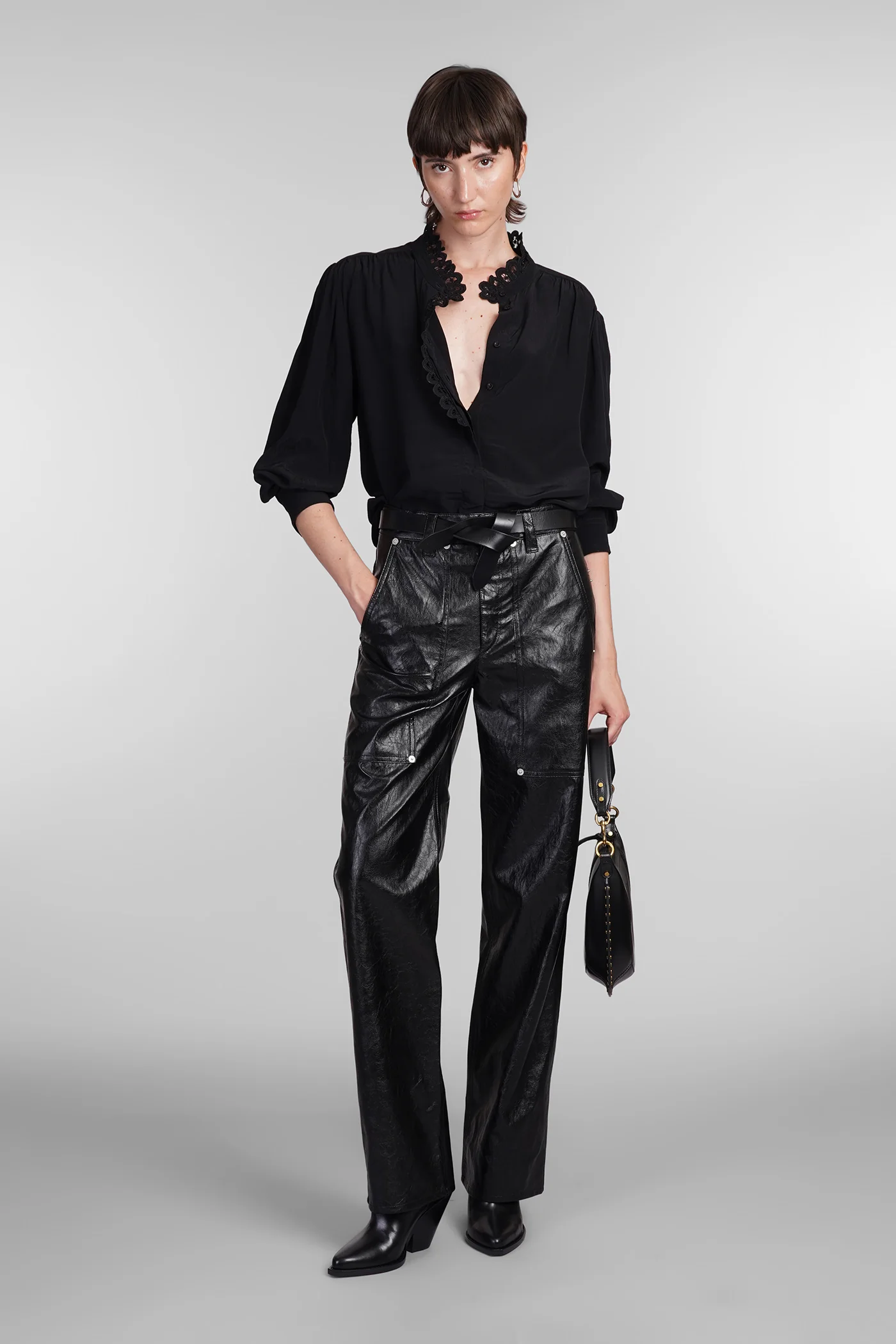 Estela Shirt in black viscose - Image 2