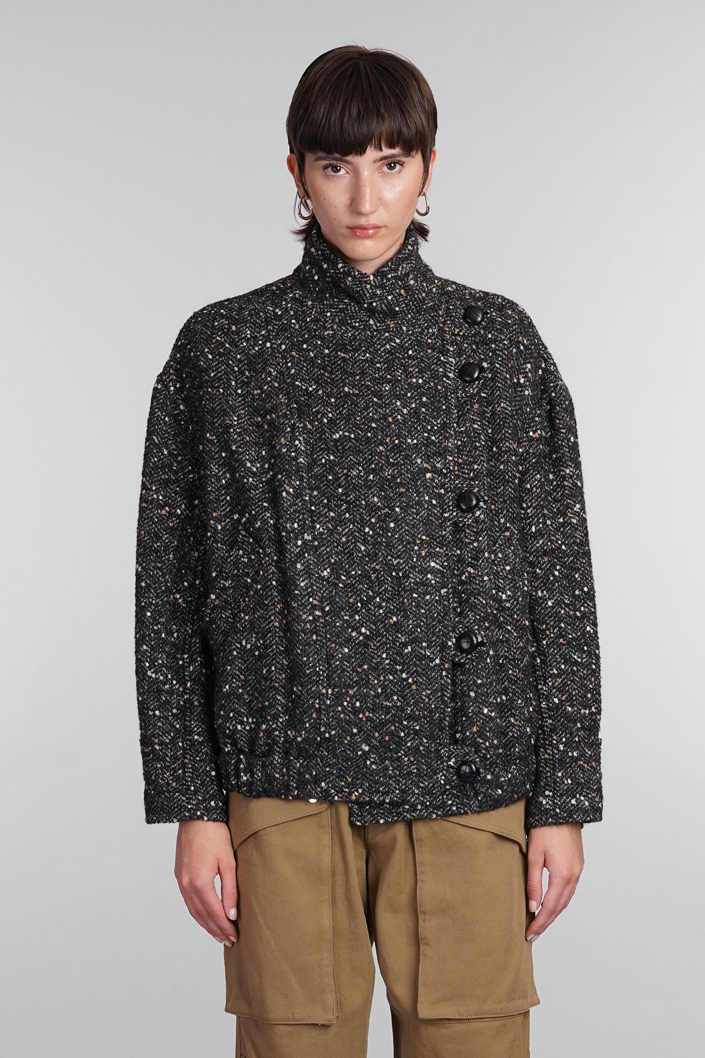 Hanis Coat in black wool