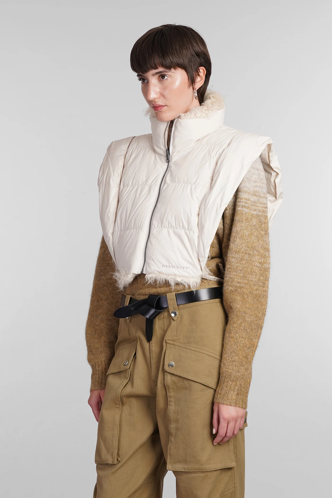 Hoodiali puffer in beige polyester - Image 4