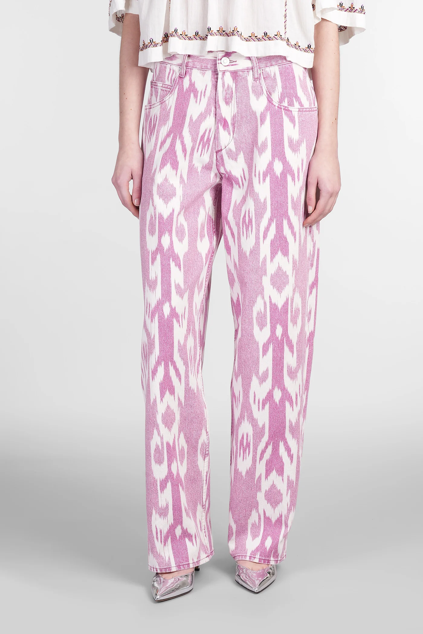 Joanny Jeans in rose-pink cotton