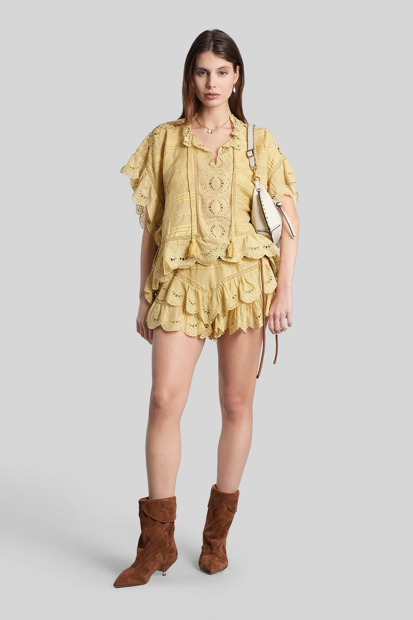 Jocadia Shorts in yellow cotton - Image 2