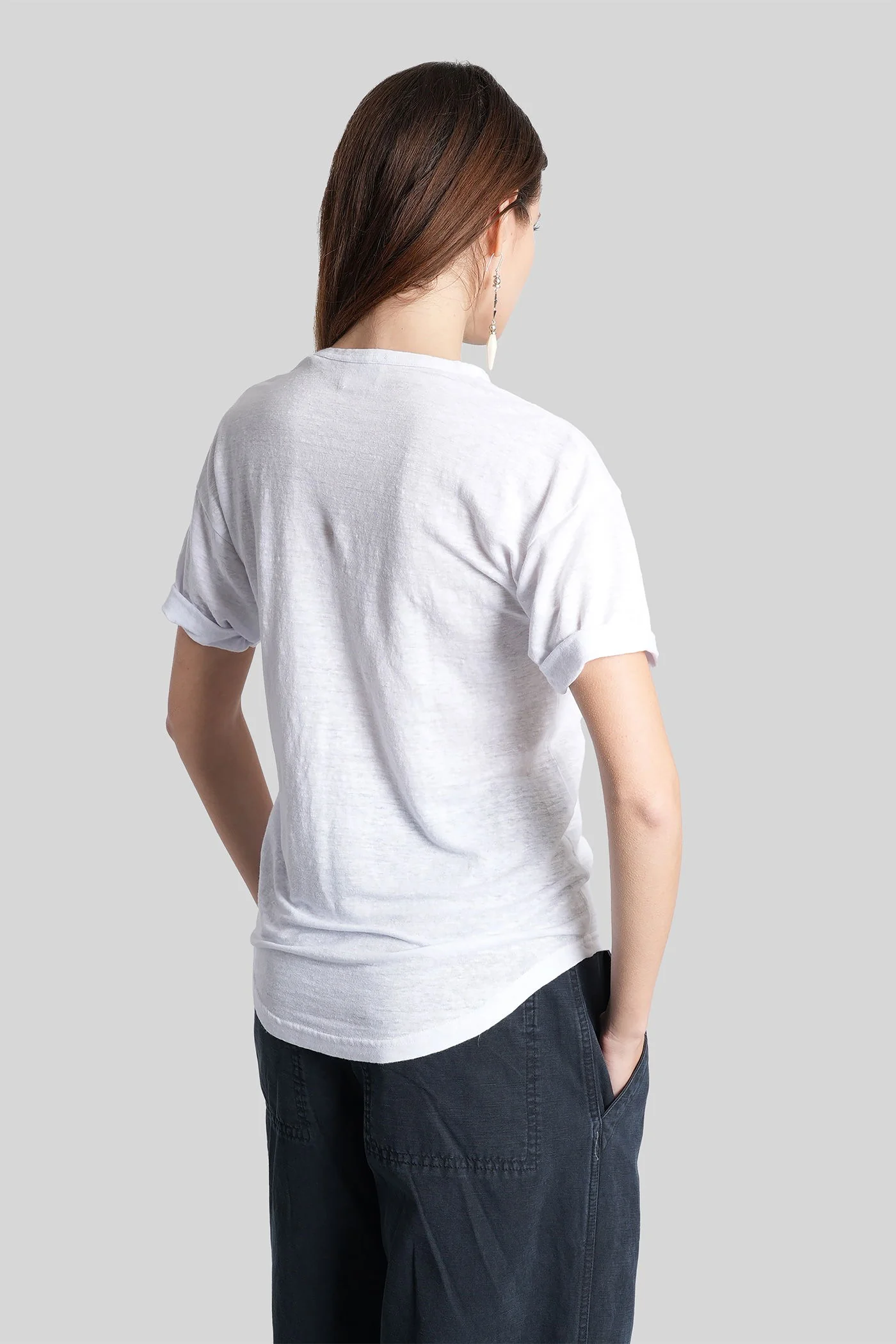 Koldia T-Shirt in white linen - Image 3