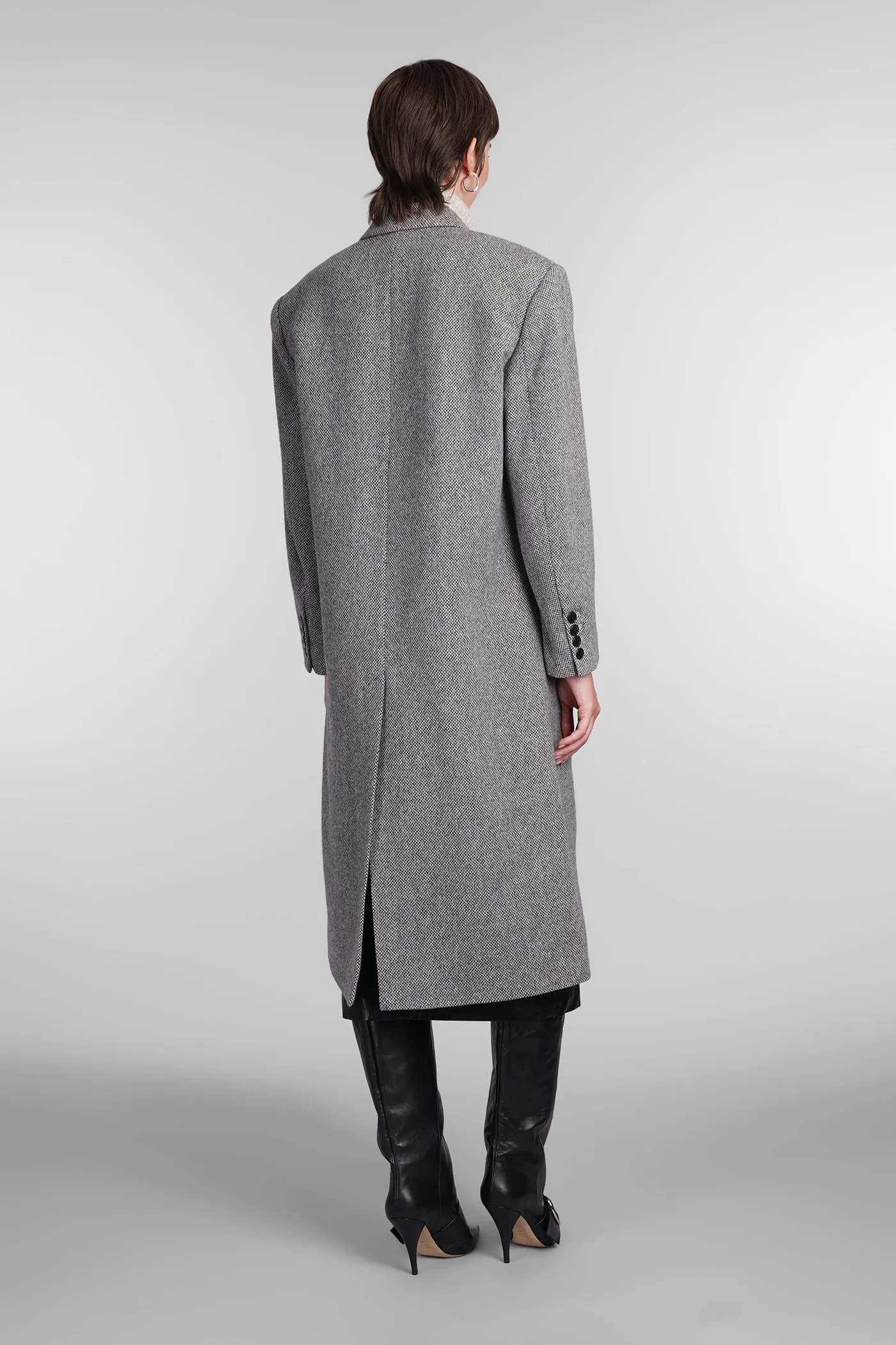 Lexana Coat in grey wool - Image 3