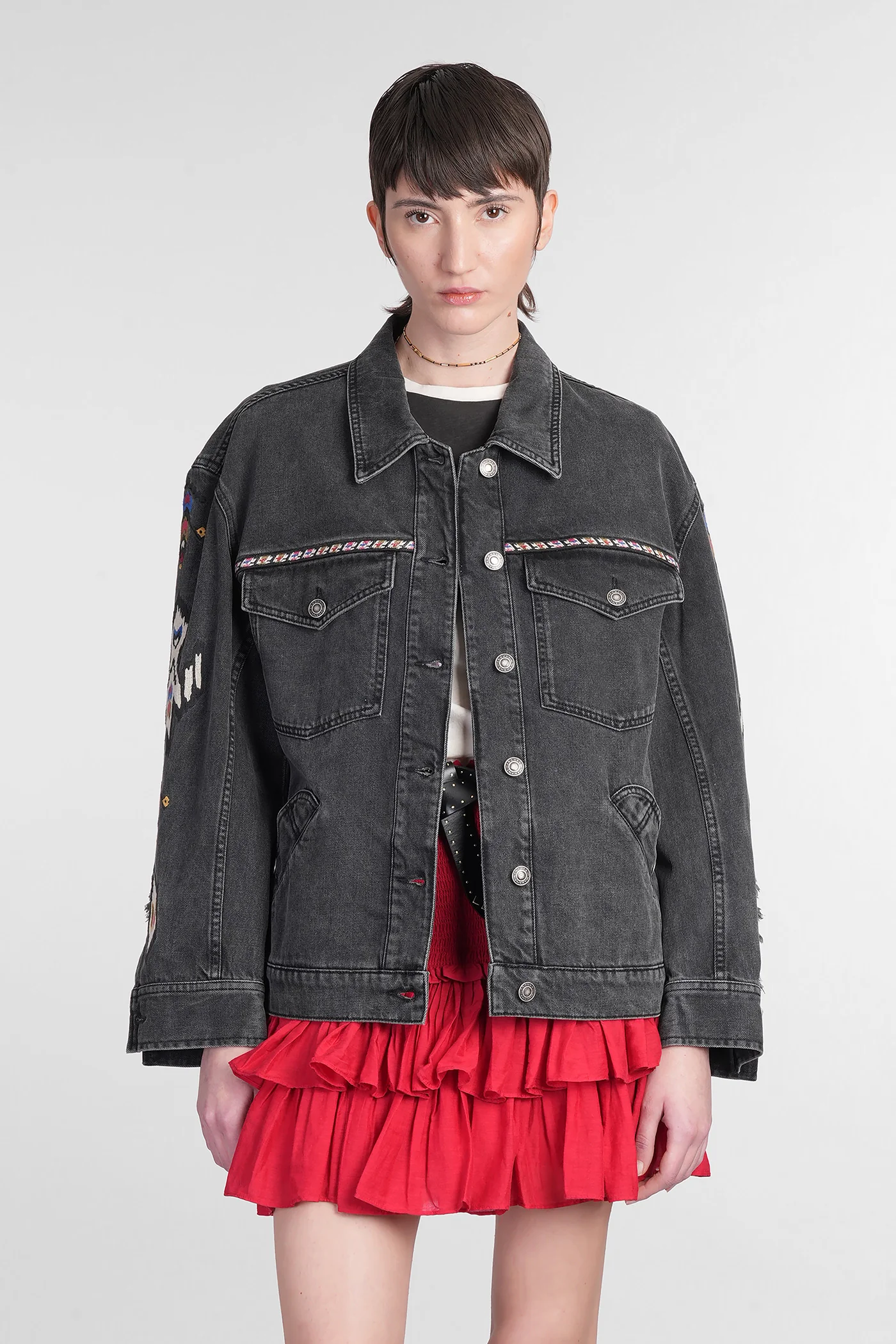 Manona Denim Jackets in grey cotton