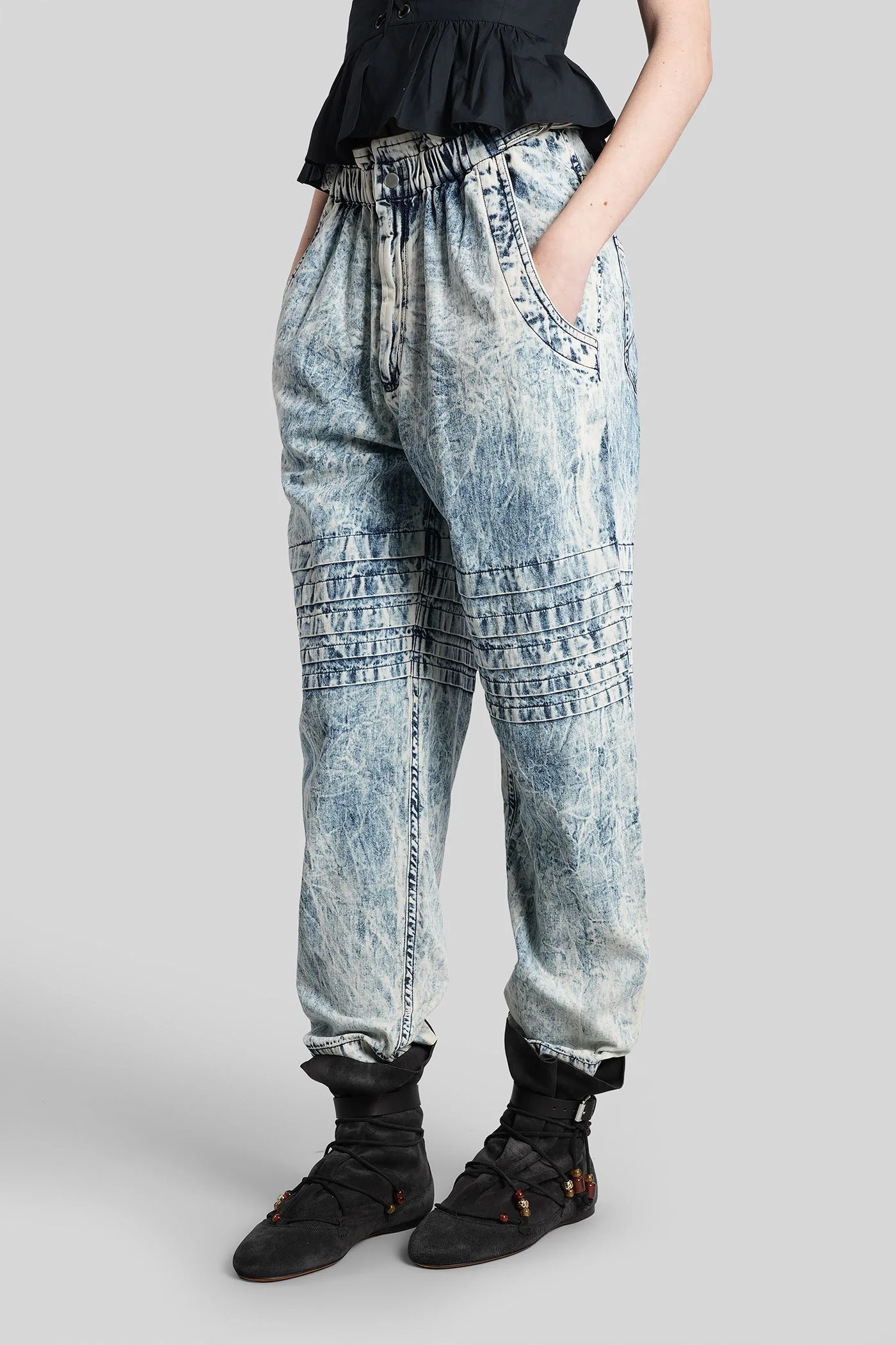 Mellya Pants in blue cotton - Image 4
