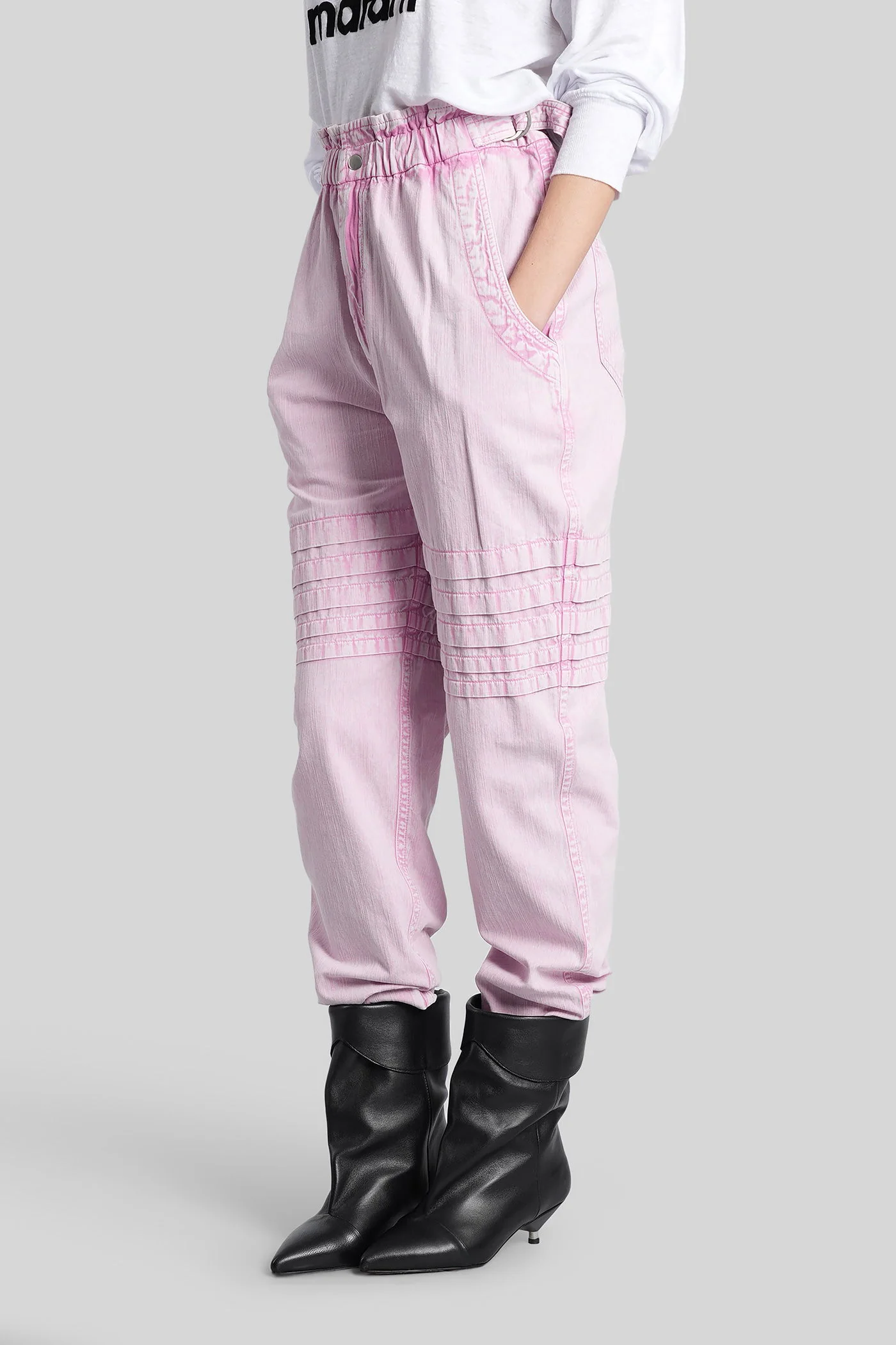 Mellya Pants in rose-pink cotton - Image 4