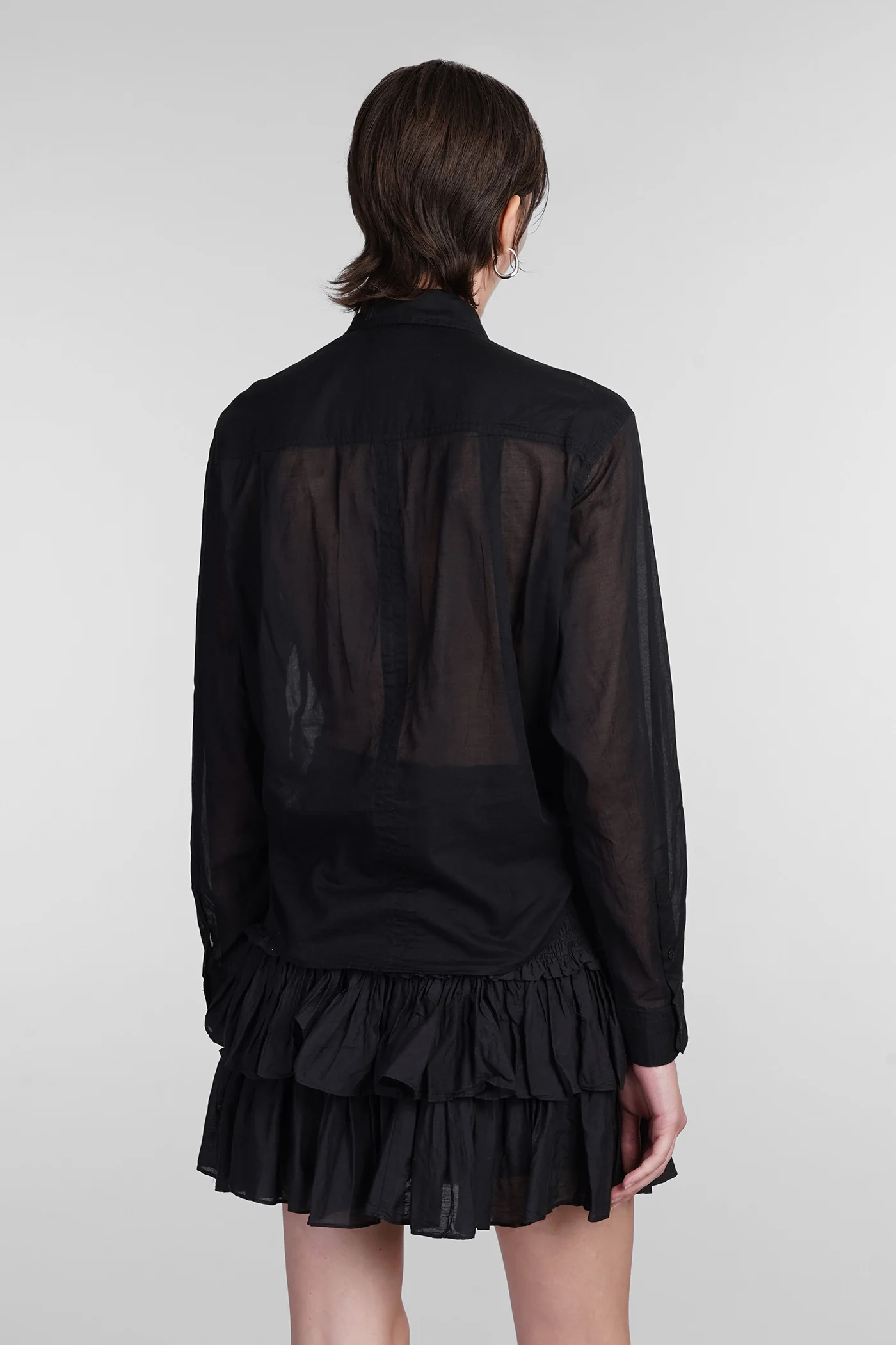 Nath Shirt in black cotton - Image 3