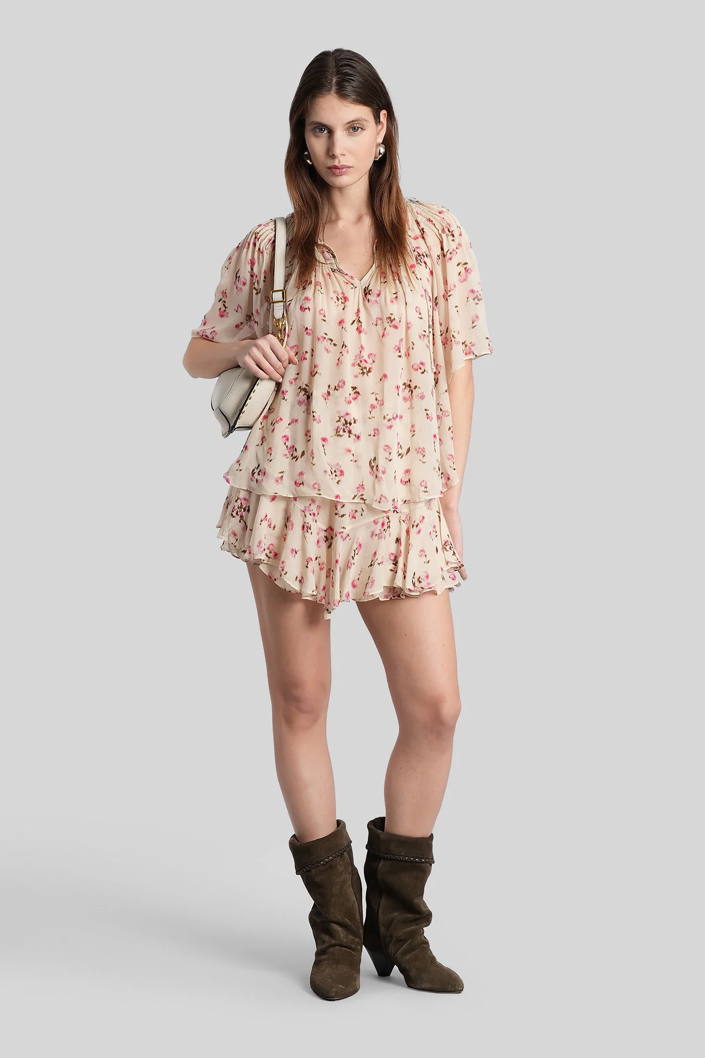 Neslya Blouse in beige viscose - Image 2