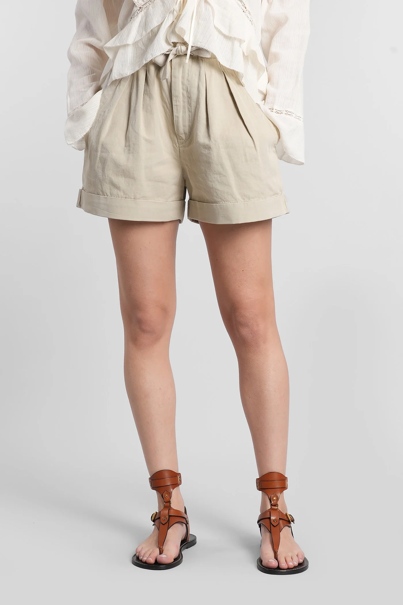 Nirma Shorts in beige cotton
