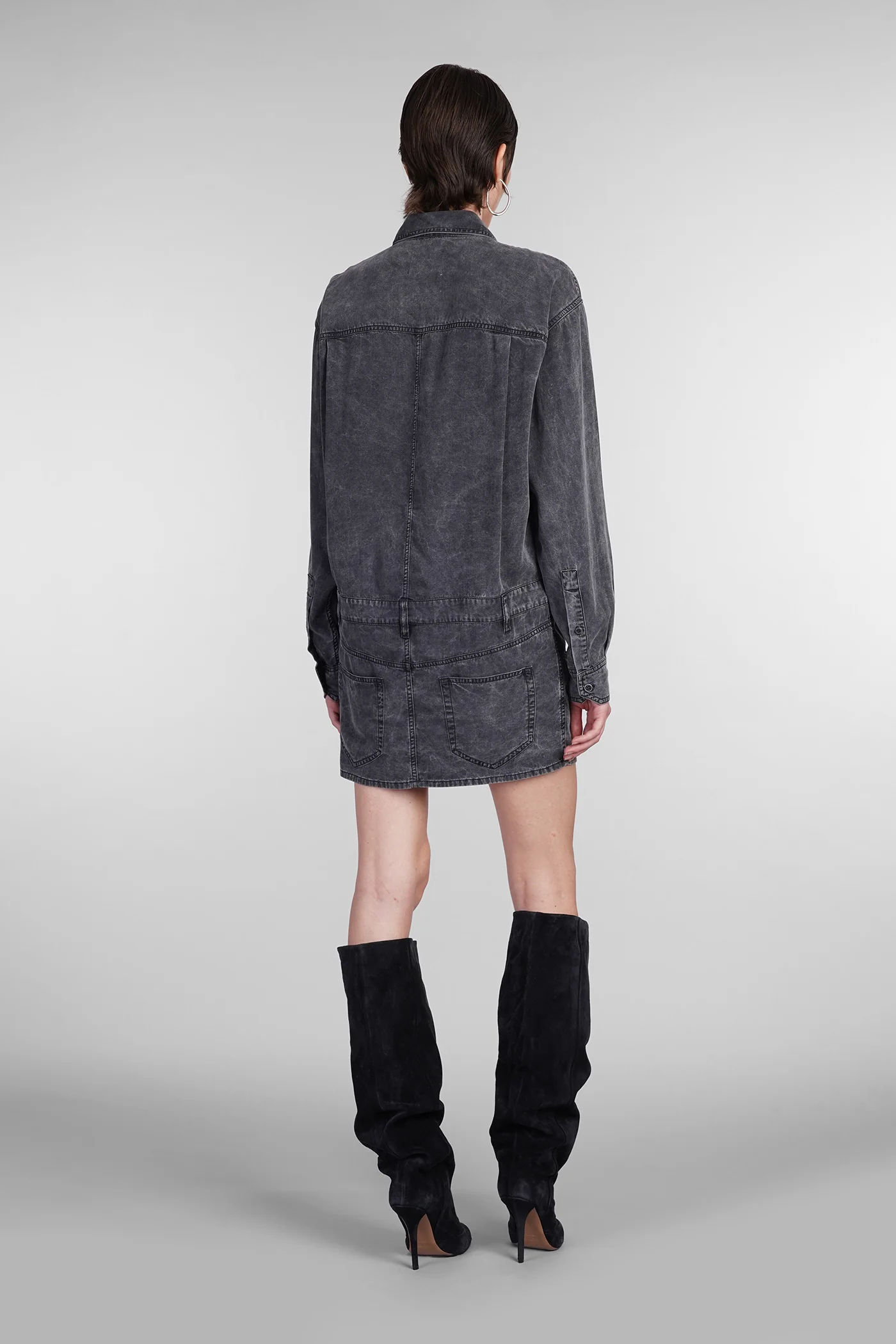 Palvina Dress woman  in grey wool and polyester - Image 3