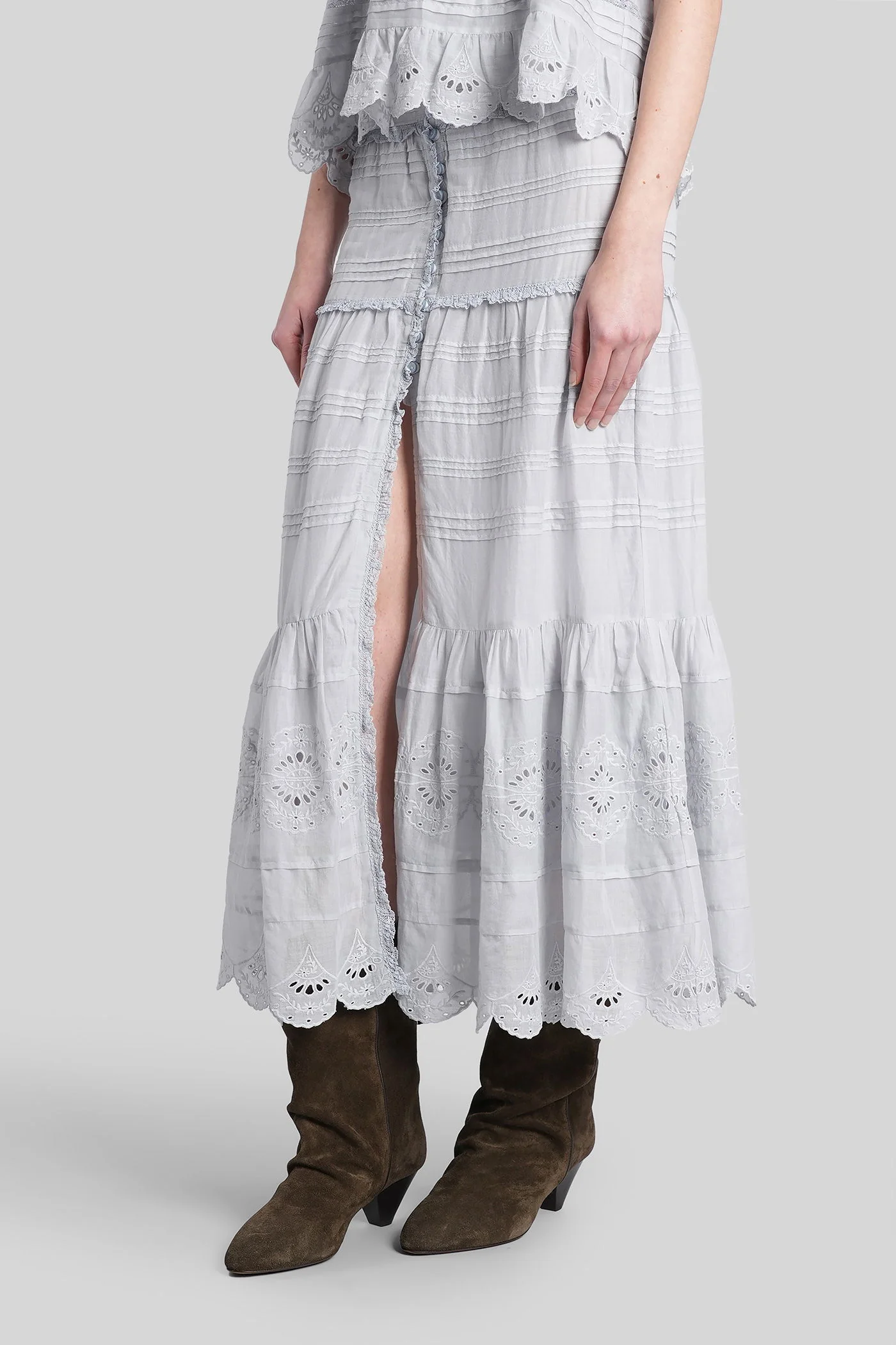Paoline Skirt in cyan cotton - Image 4