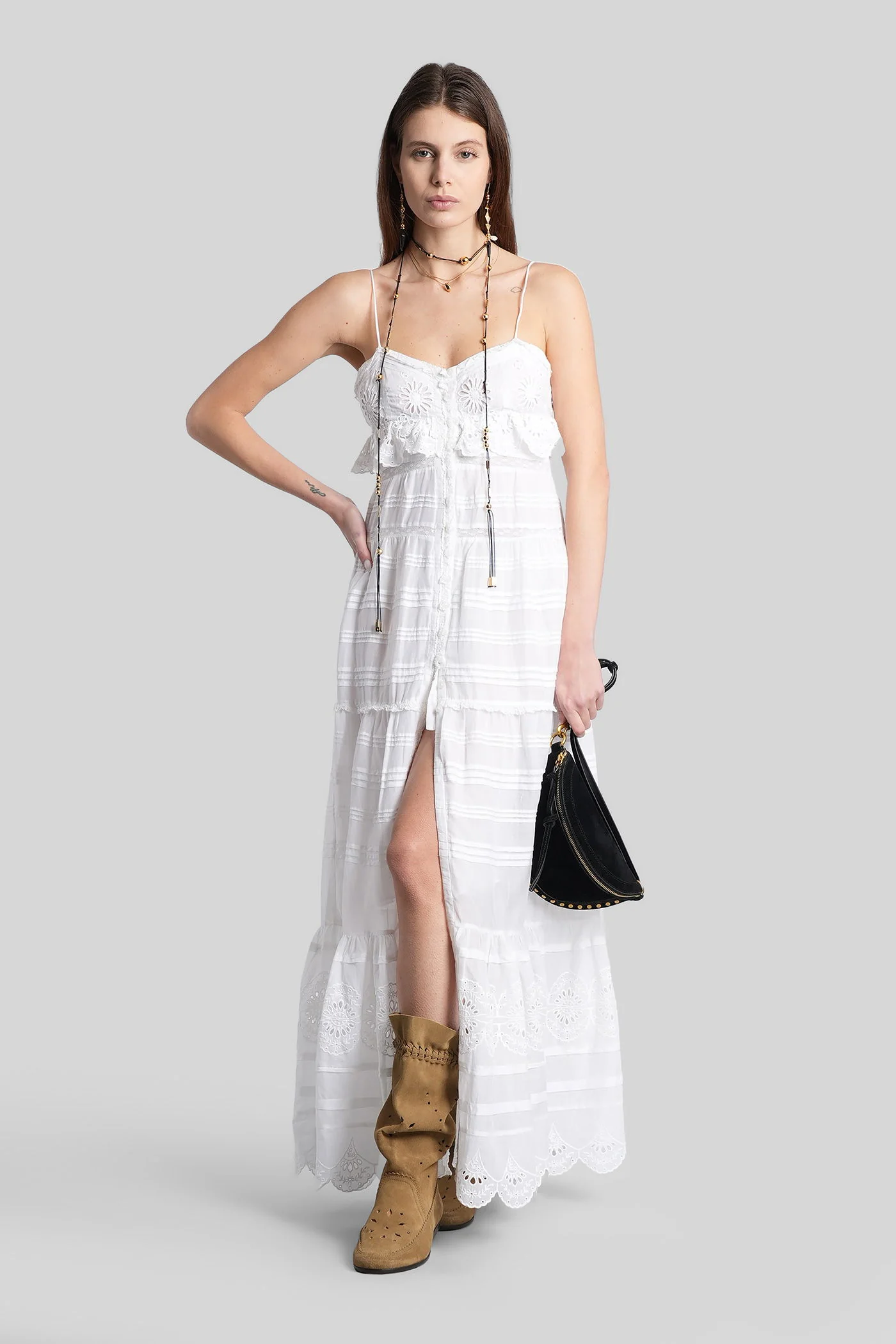 Paule Long dress in white cotton - Image 2
