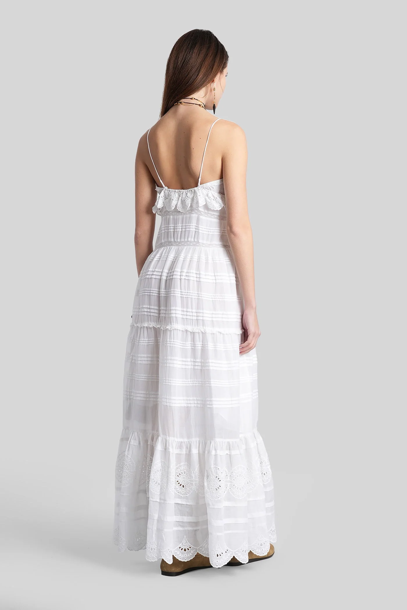 Paule Long dress in white cotton - Image 3