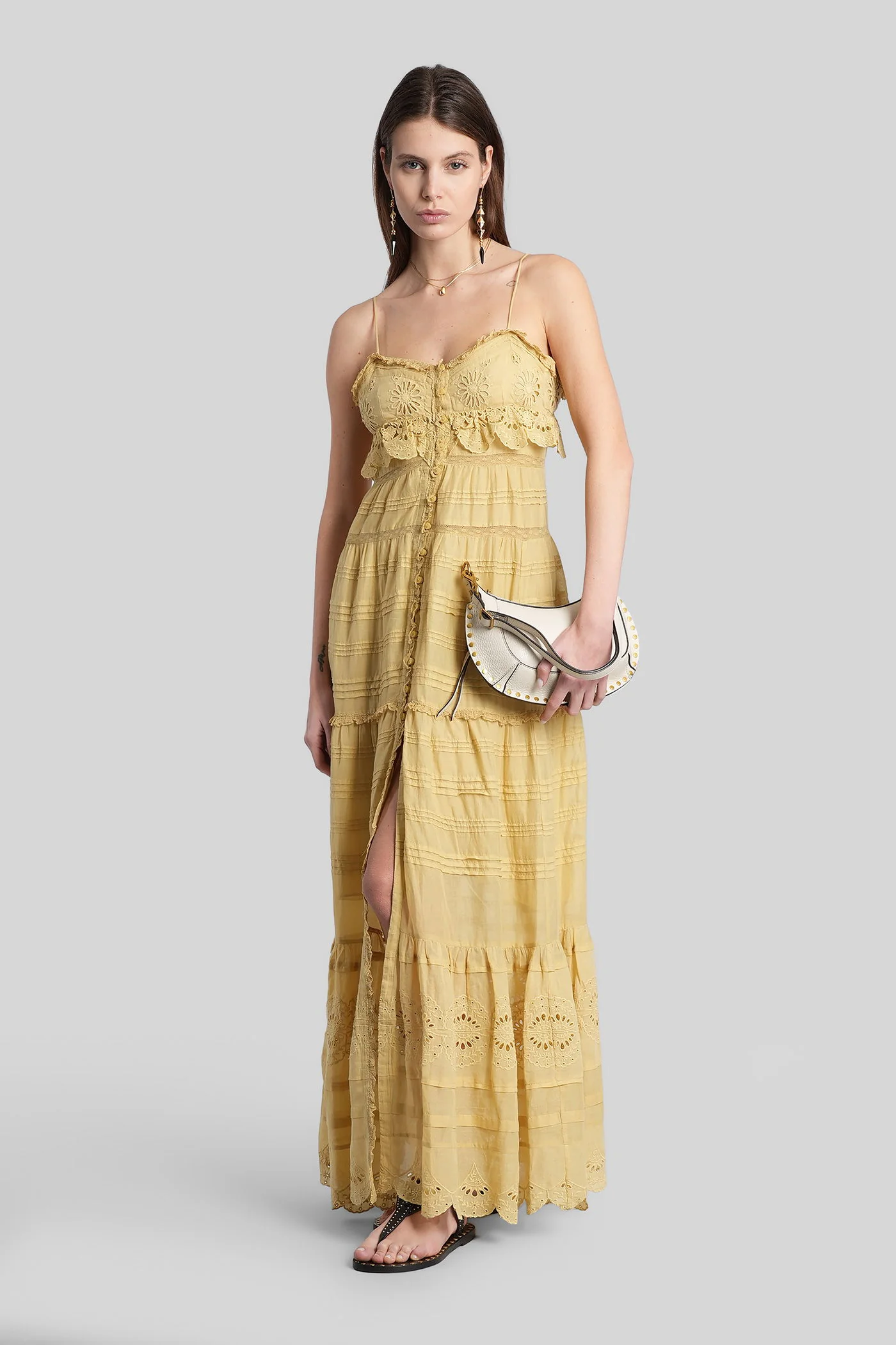 Paule Long dress in yellow cotton - Image 2