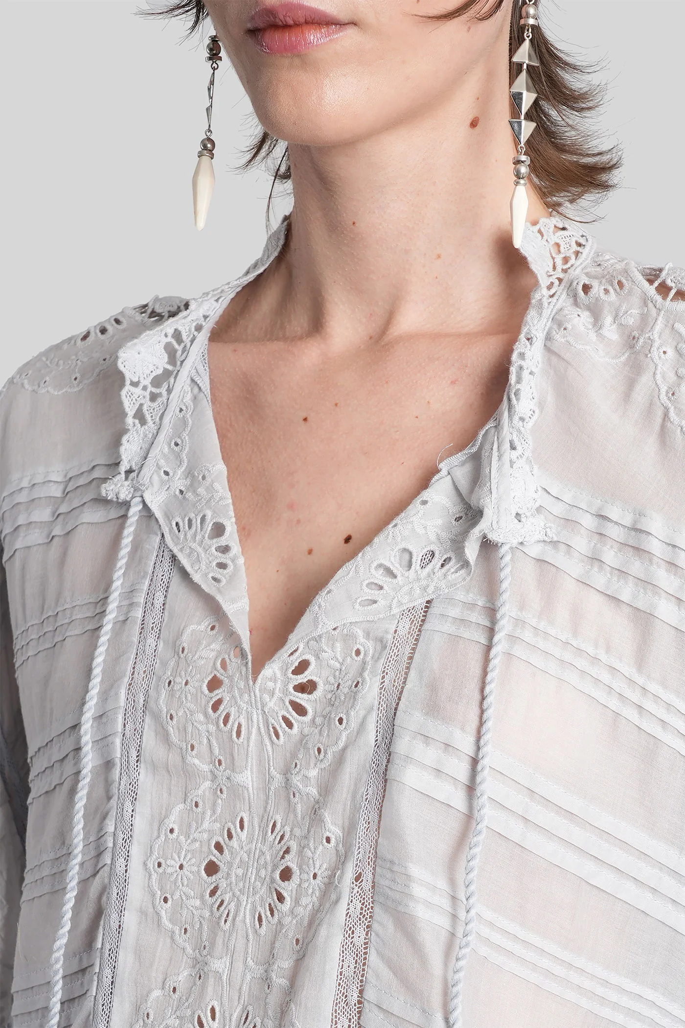 Payton Blouse in cyan cotton - Image 5