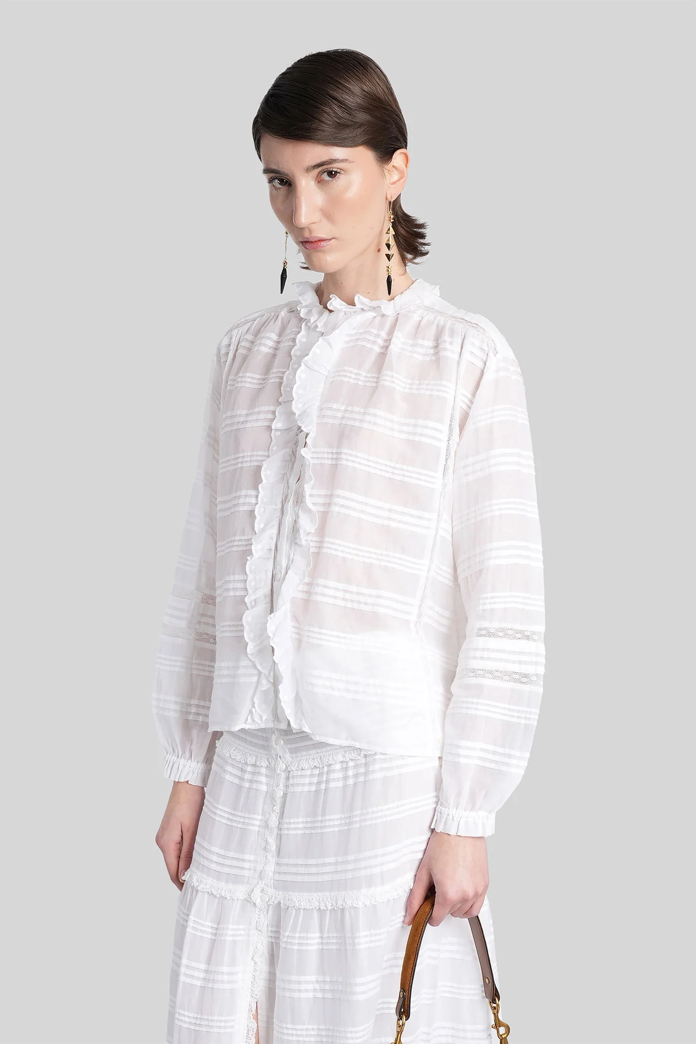 Peline Shirt in white cotton - Image 4