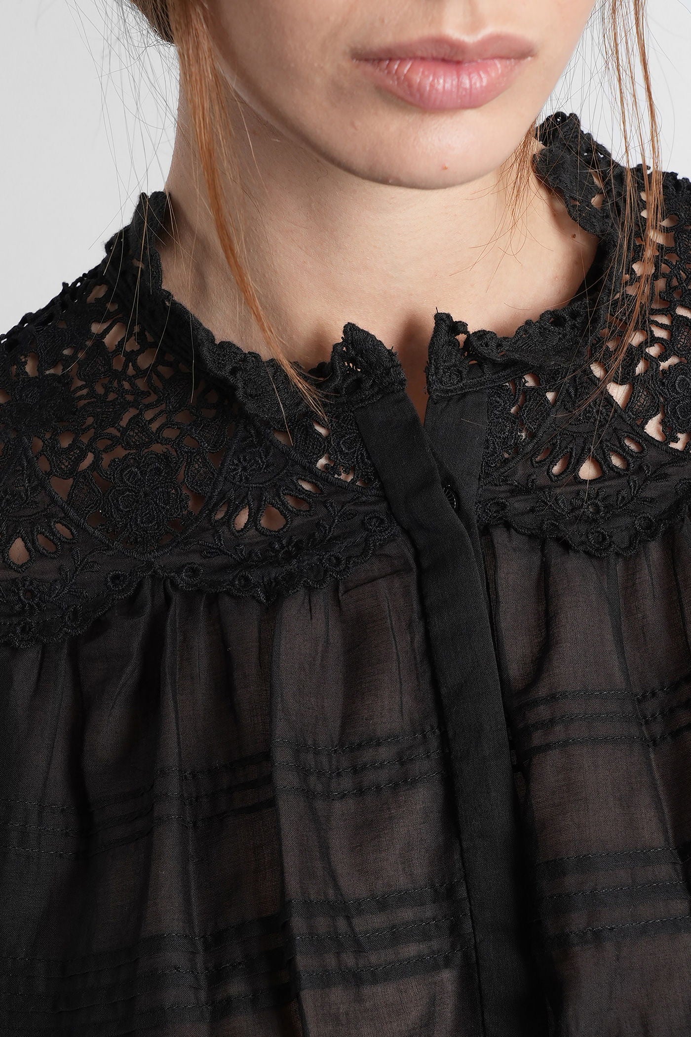 Polly Shirt in black cotton - Image 5
