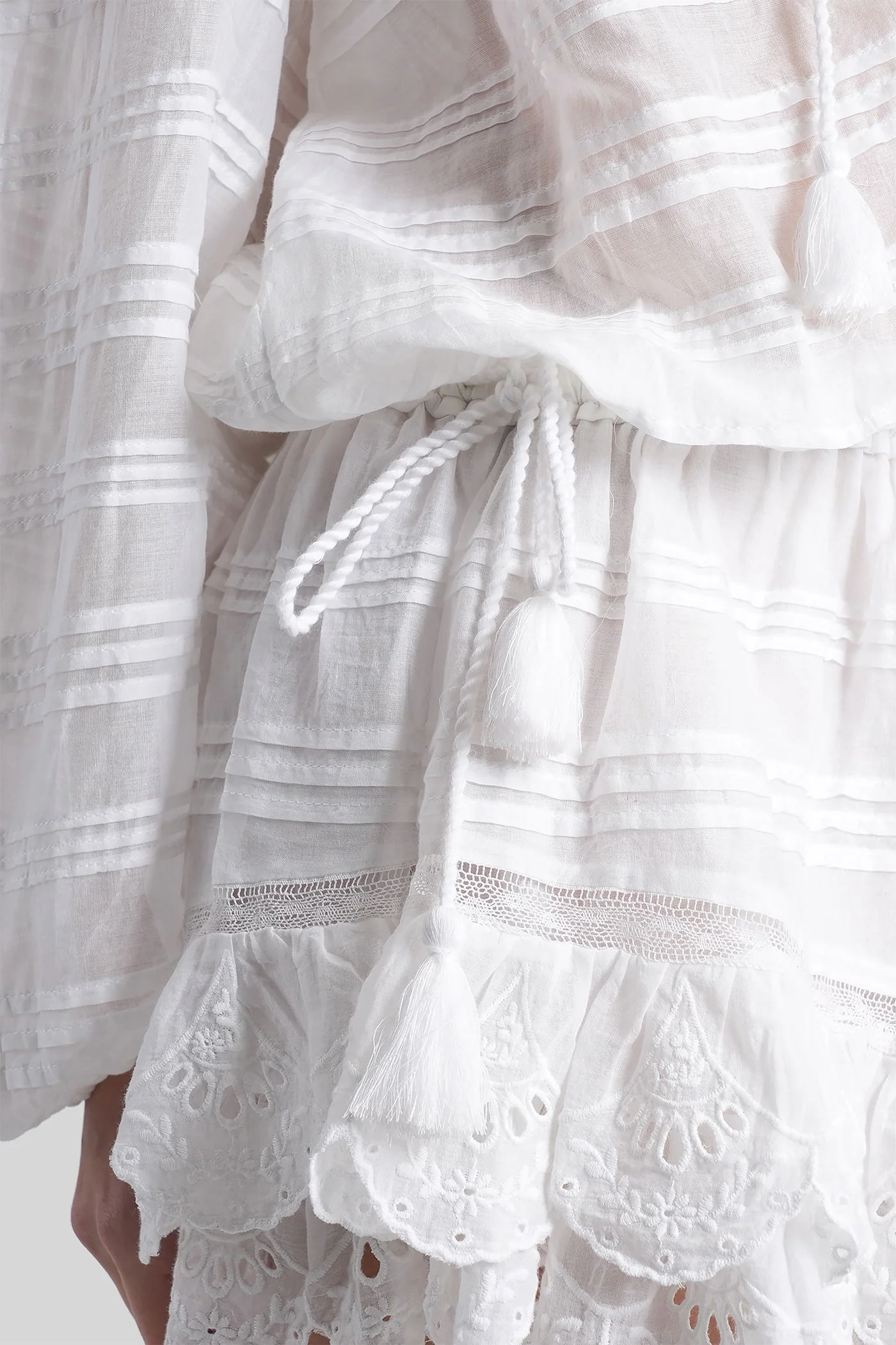 Preya Long dress in white cotton - Image 5