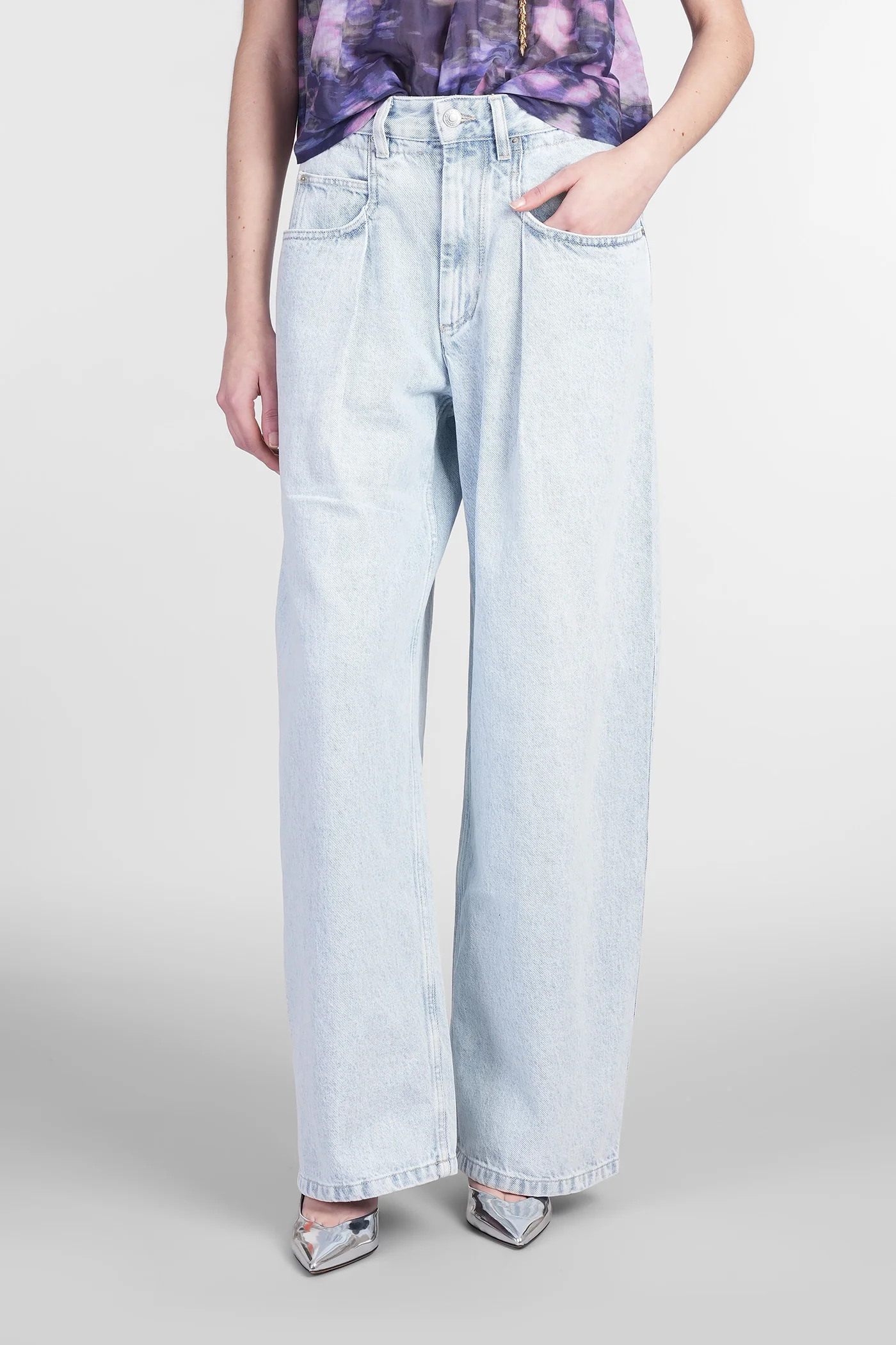 Rachelle Jeans in cyan cotton